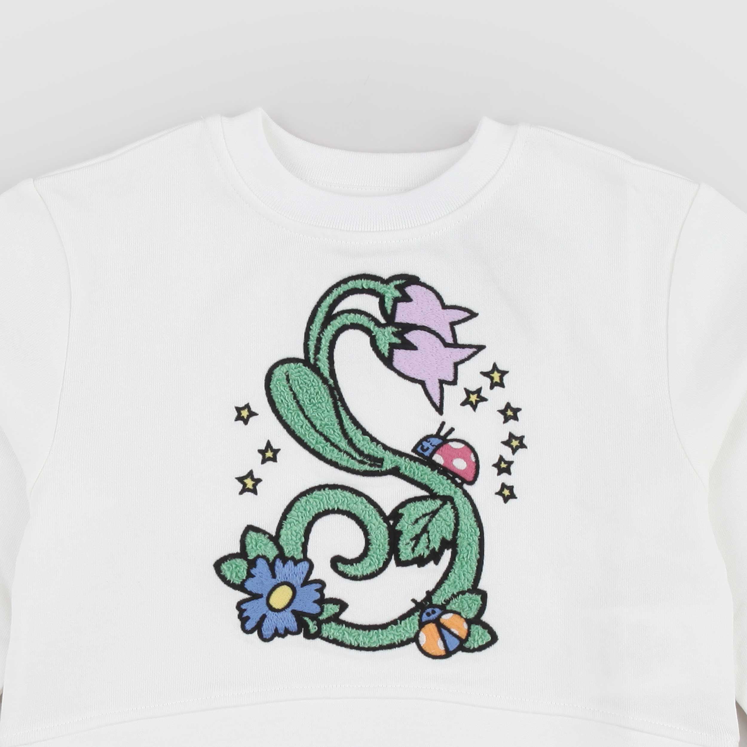 White Sweatshirt with Appliquéd Writing by STELLA MCCARTNEY