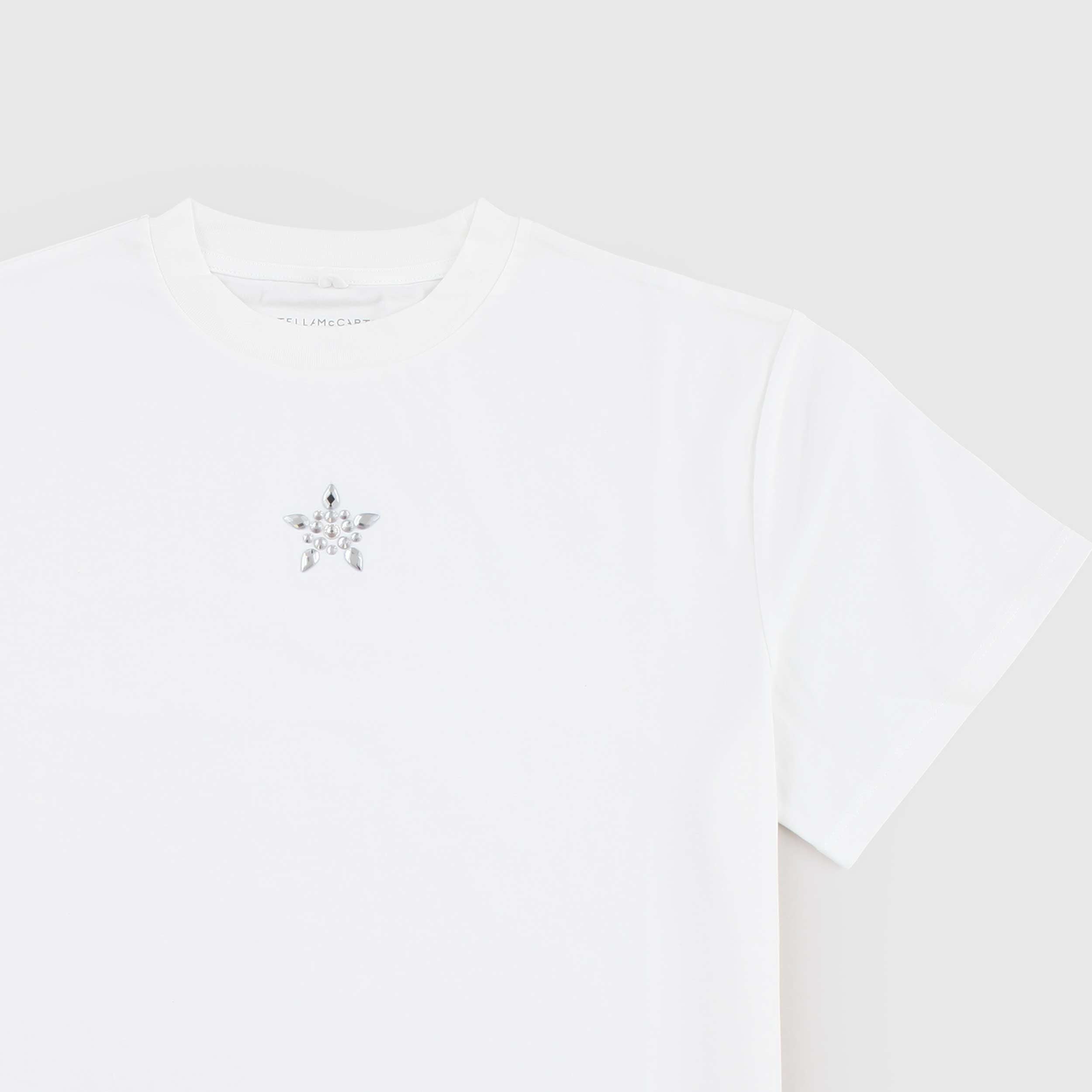 White Short Sleeve T-shirt with Application by STELLA MCCARTNEY