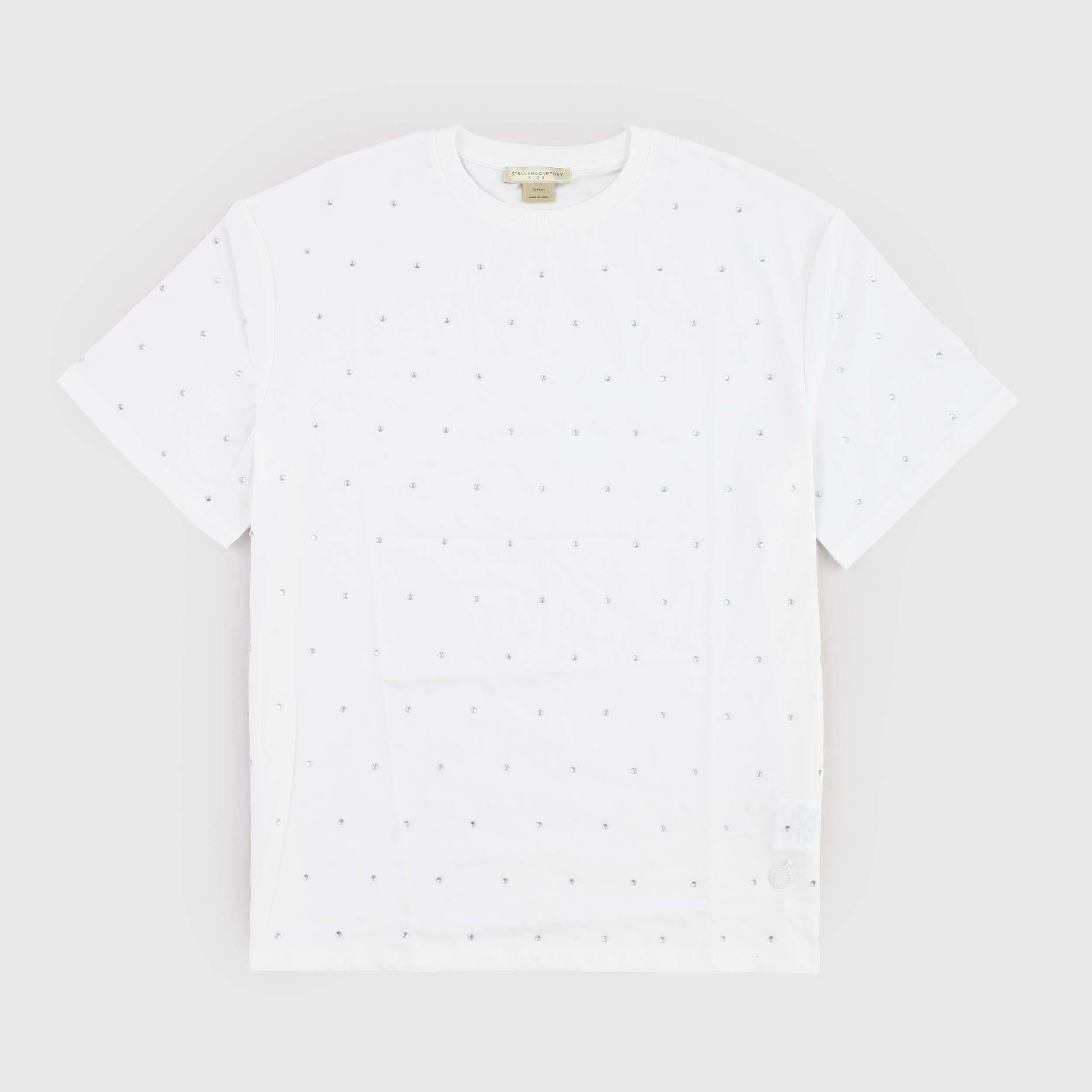 White T-shirt with Light Stitches for Girl by STELLA MCCARTNEY