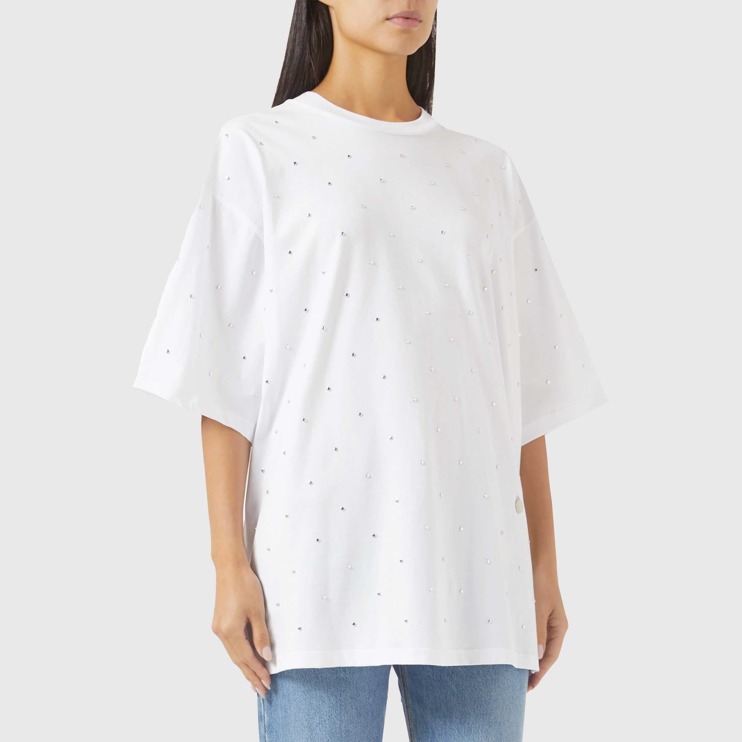 White T-shirt with Light Stitches for Girl by STELLA MCCARTNEY
