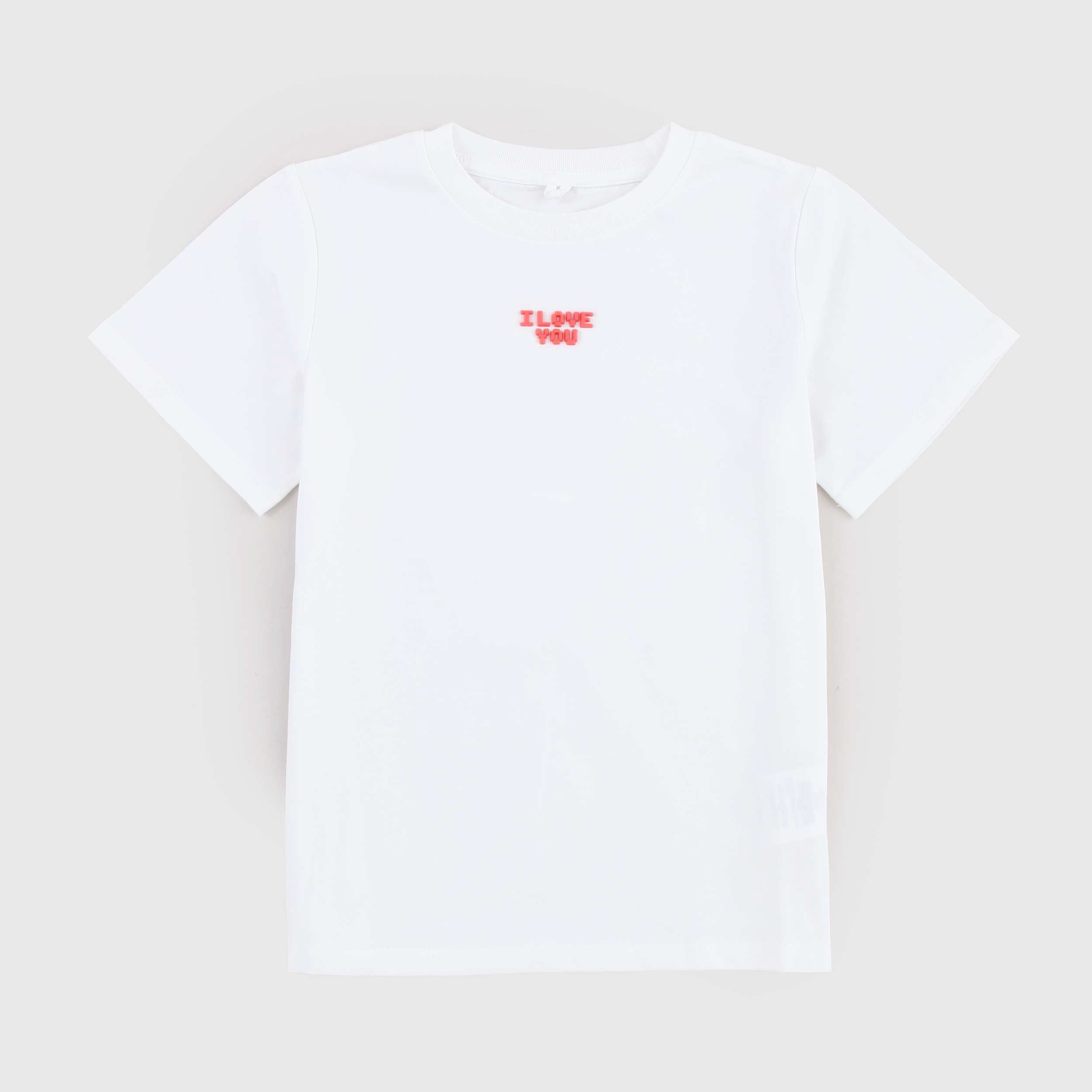 White T-shirt with Rubberized Tag by STELLA MCCARTNEY