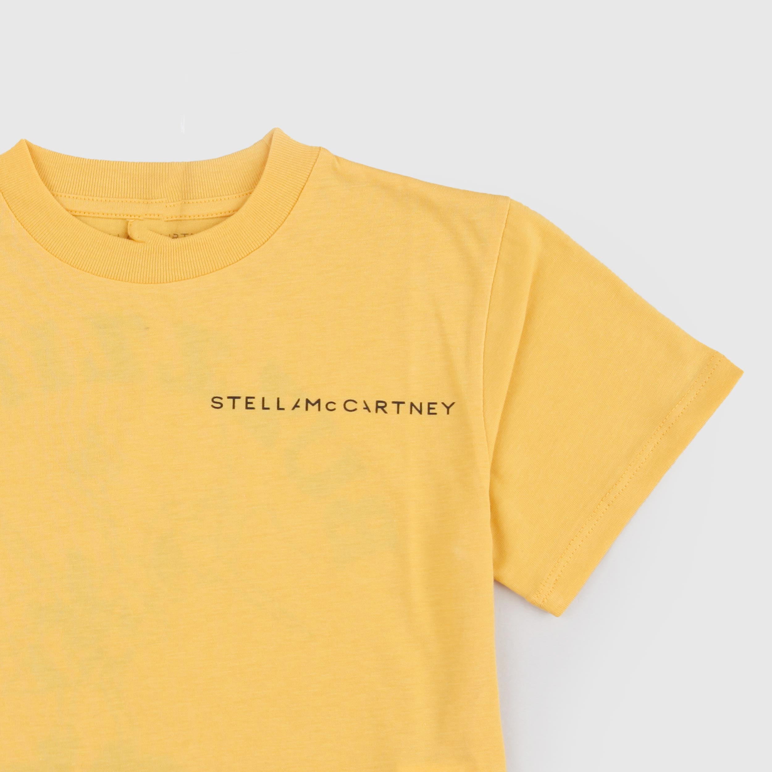STELLA MCCARTNEY Yellow T-Shirt with Contrast Print