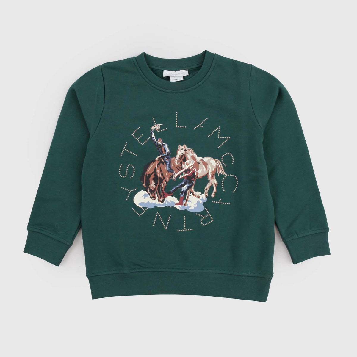 mccartney-baby-by-star-circular-print-green sweatshirt