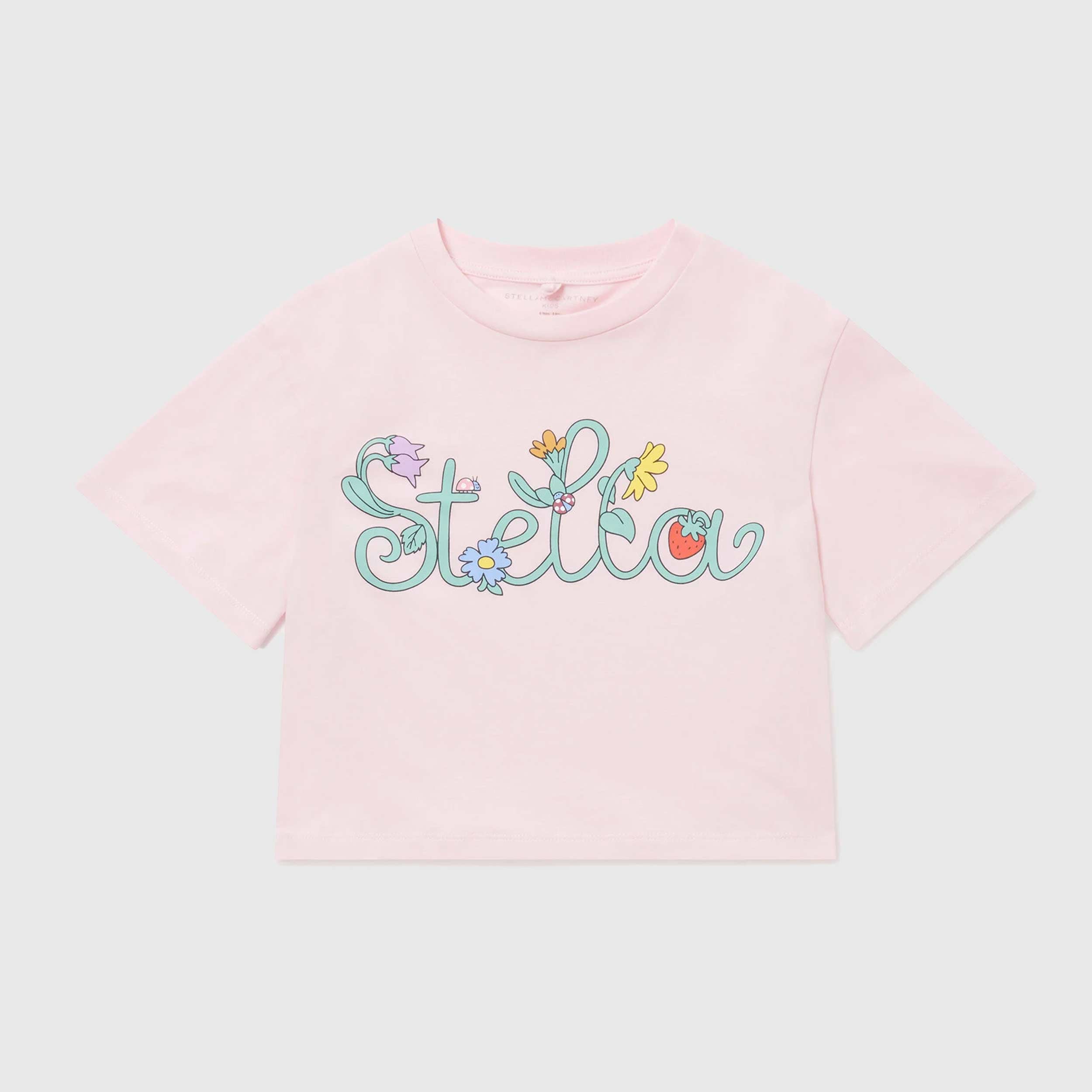 Pink T-shirt with Green Print by STELLA MCCARTNEY