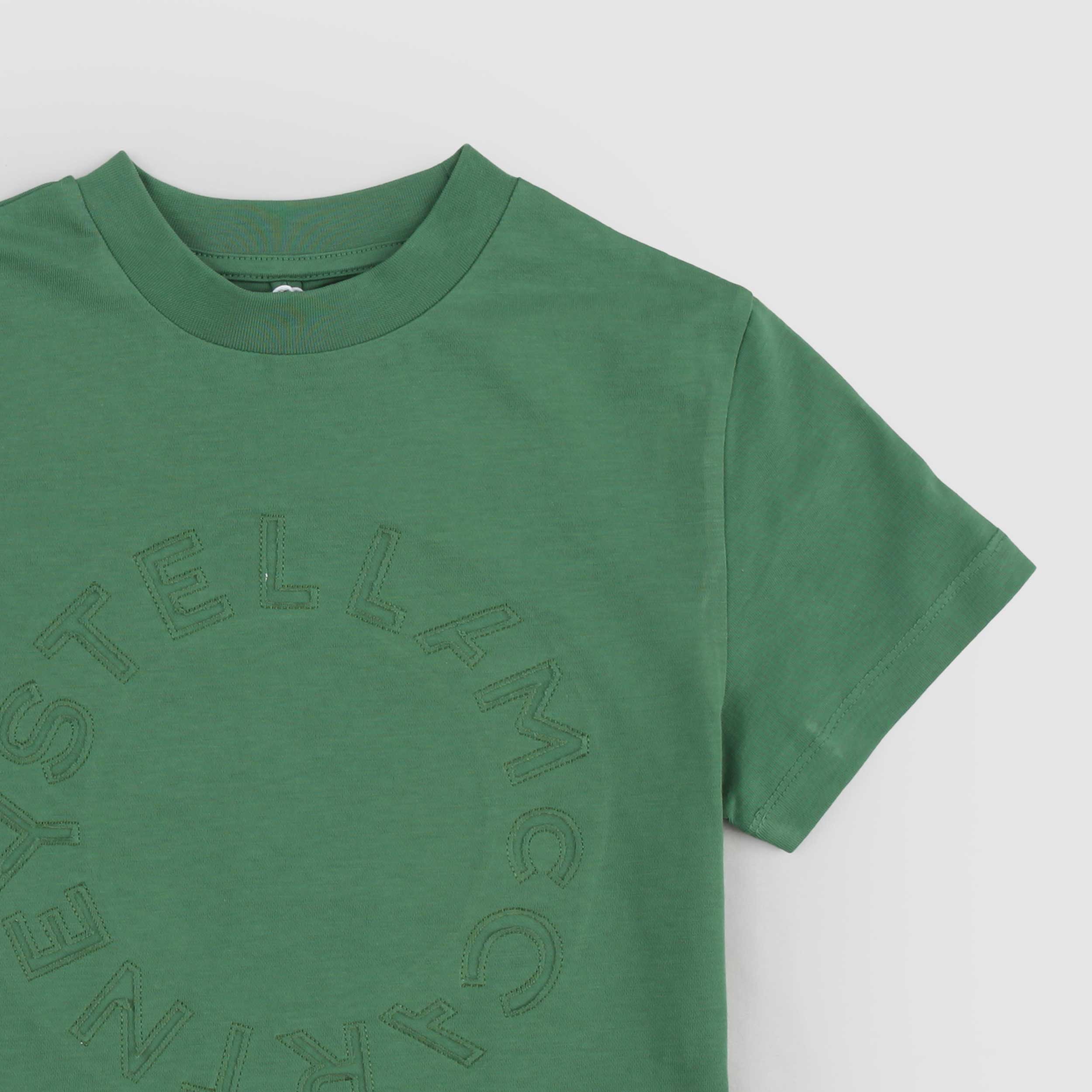 Green T-shirt with tone-on-tone writing by STELLA MCCARTNEY