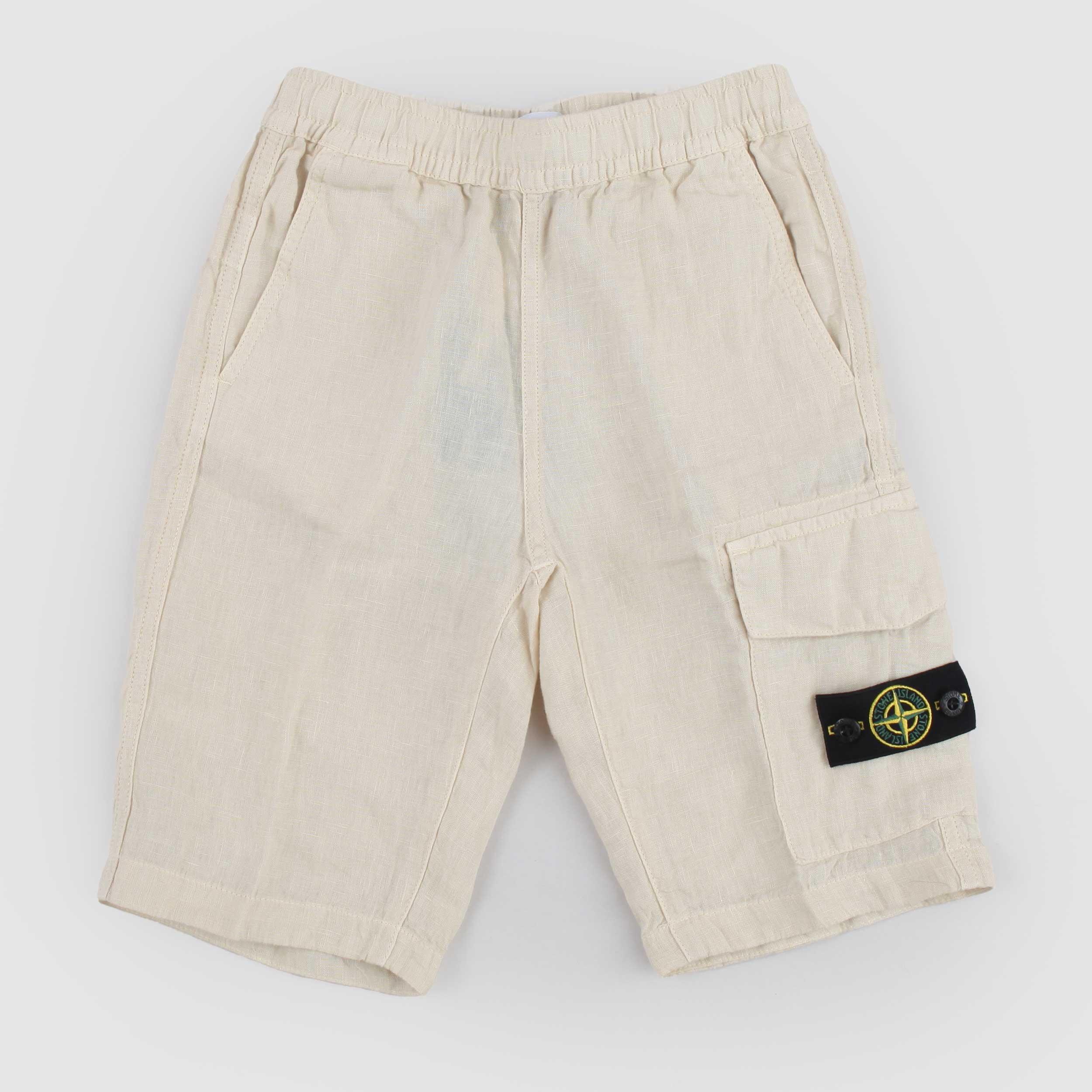 Sand Bermuda Shorts with Iconic Tag by STONE ISLAND