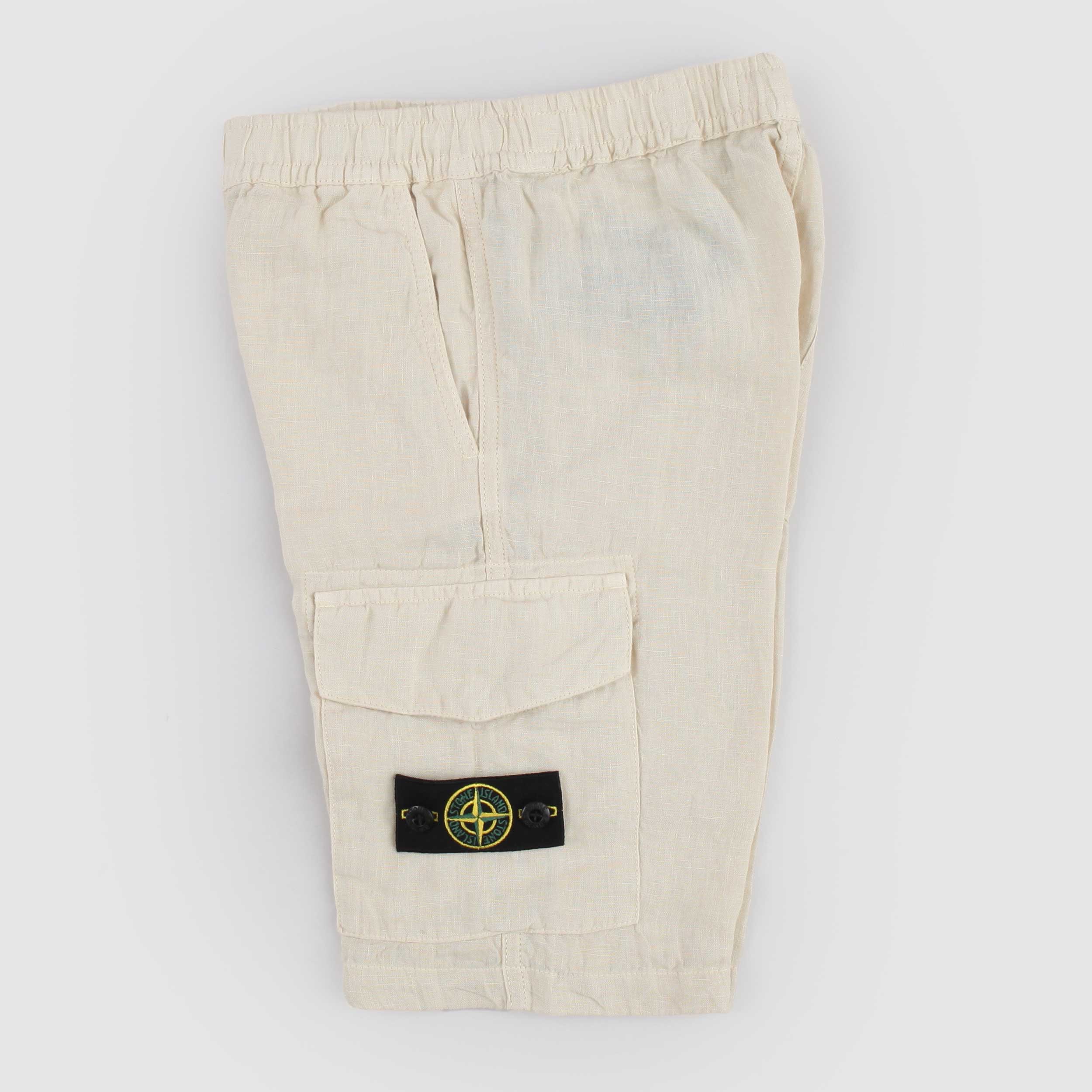 Sand Bermuda Shorts with Iconic Tag by STONE ISLAND
