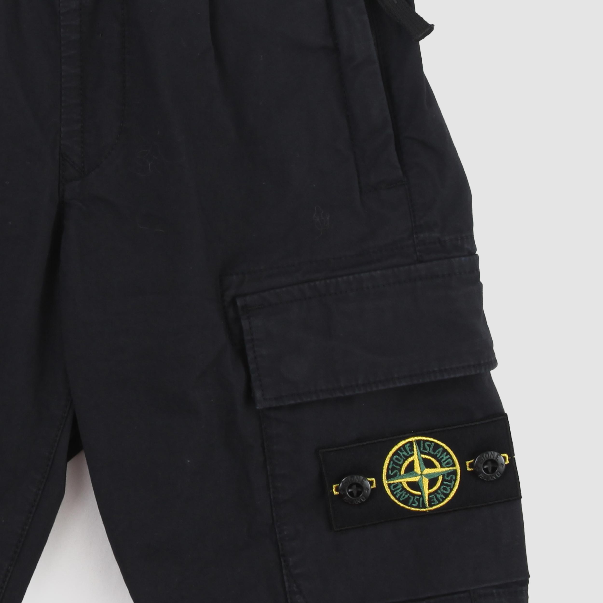 Black Bermuda Cargo Shorts by STONE ISLAND
