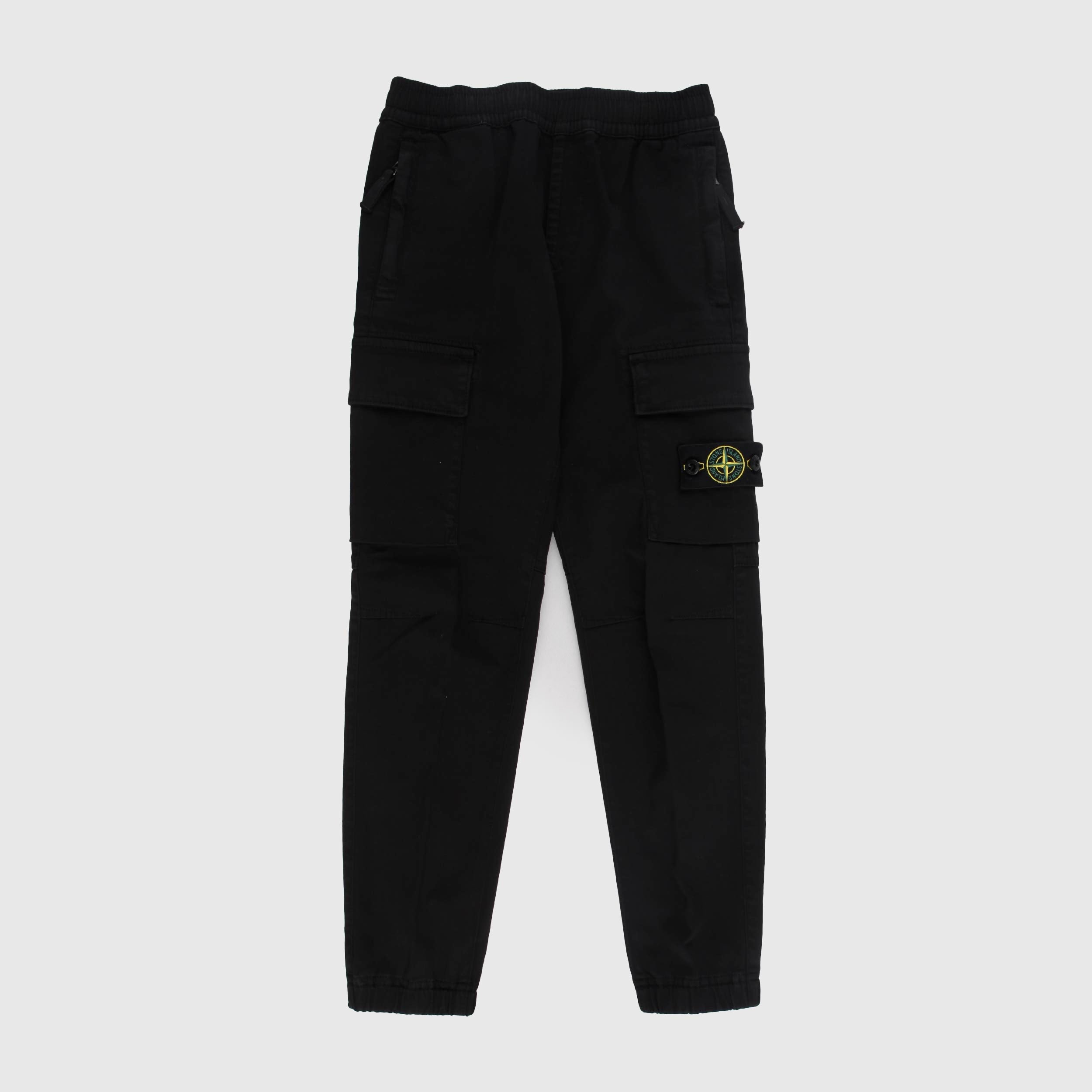 Pantalone Nero Cargo con Elastico in Vita By STONE ISLAND