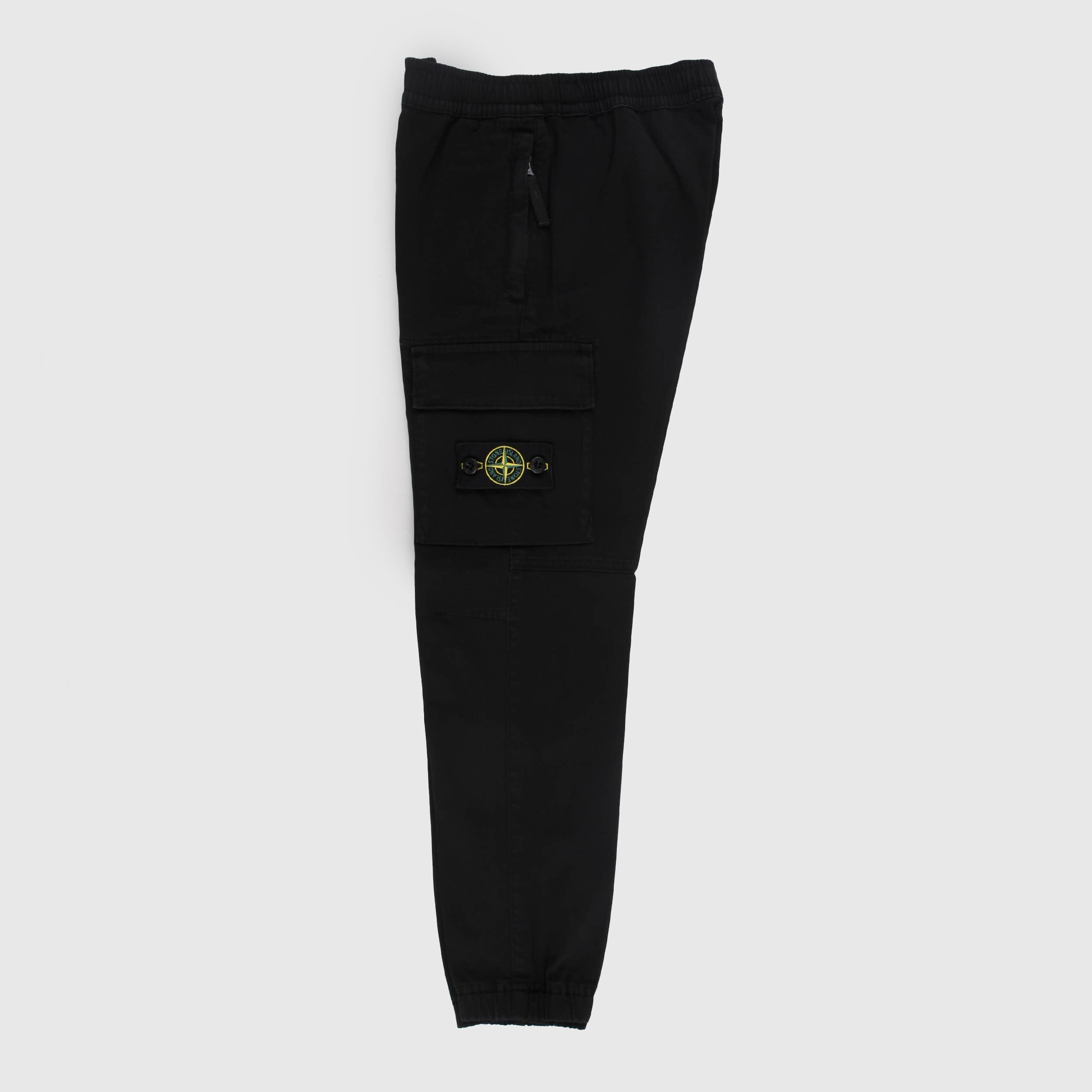 Pantalone Nero Cargo con Elastico in Vita By STONE ISLAND