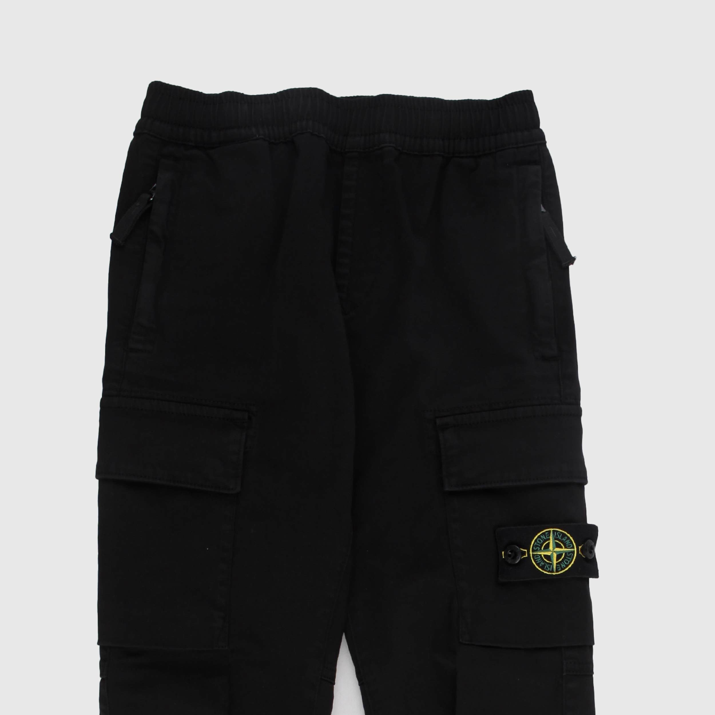 Pantalone Nero Cargo con Elastico in Vita By STONE ISLAND