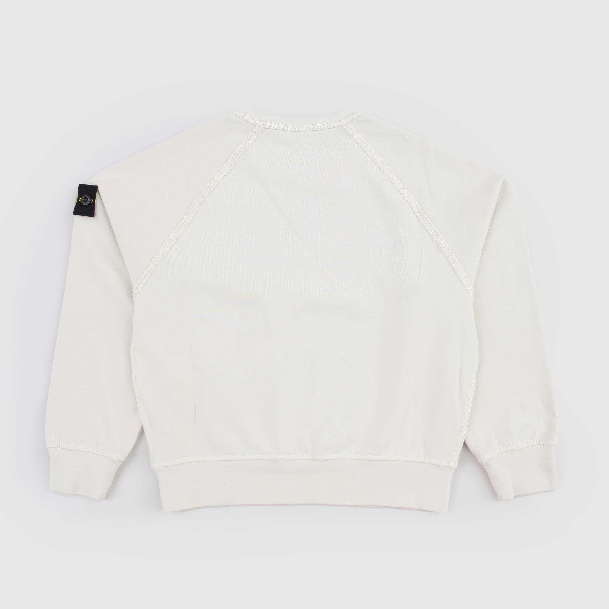 Felpa Beige con Iconica Targhetta Firmata STONE ISLAND