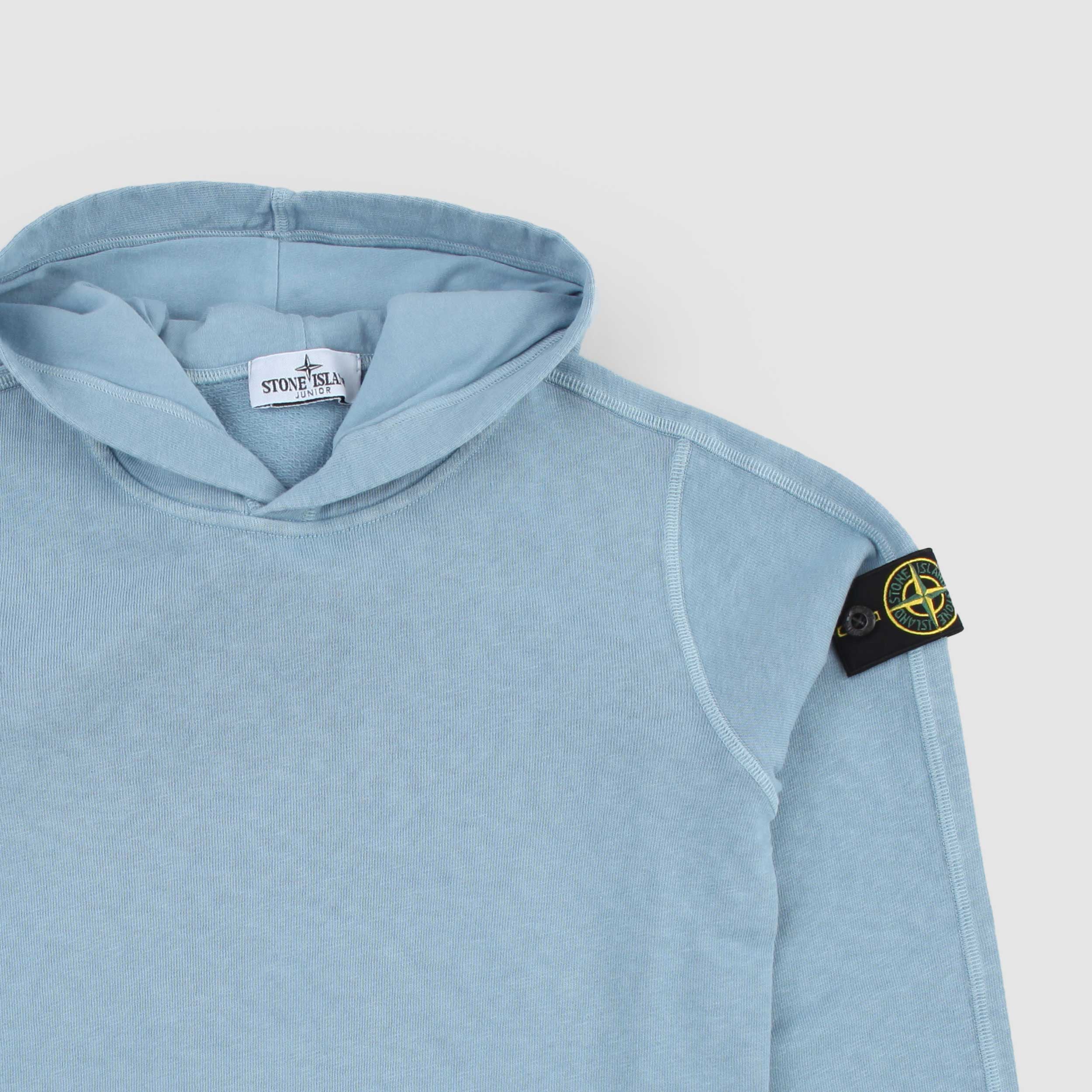 Felpa Celeste con Targhetta Firmata STONE ISLAND