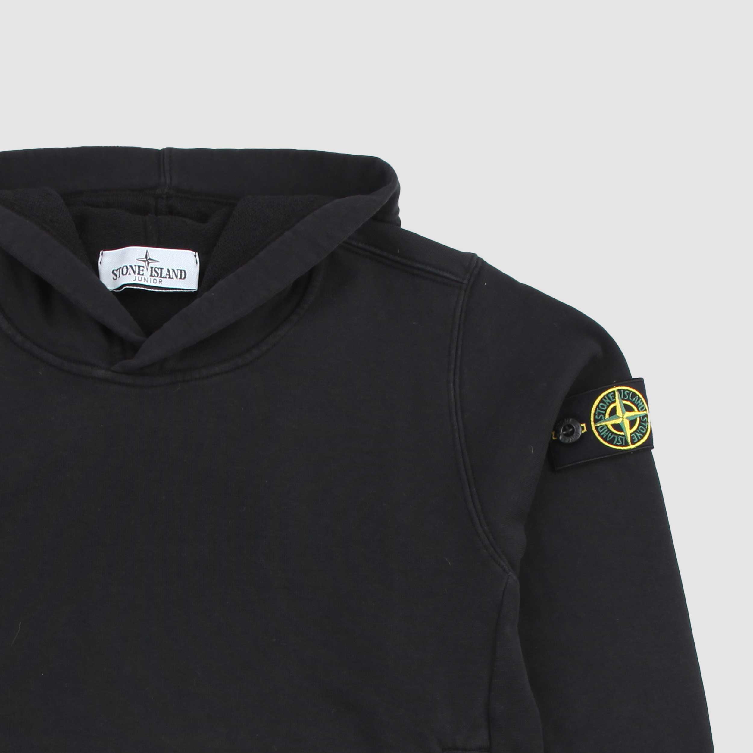Felpa Nera con Cappuccio e Logo Firmata STONE ISLAND