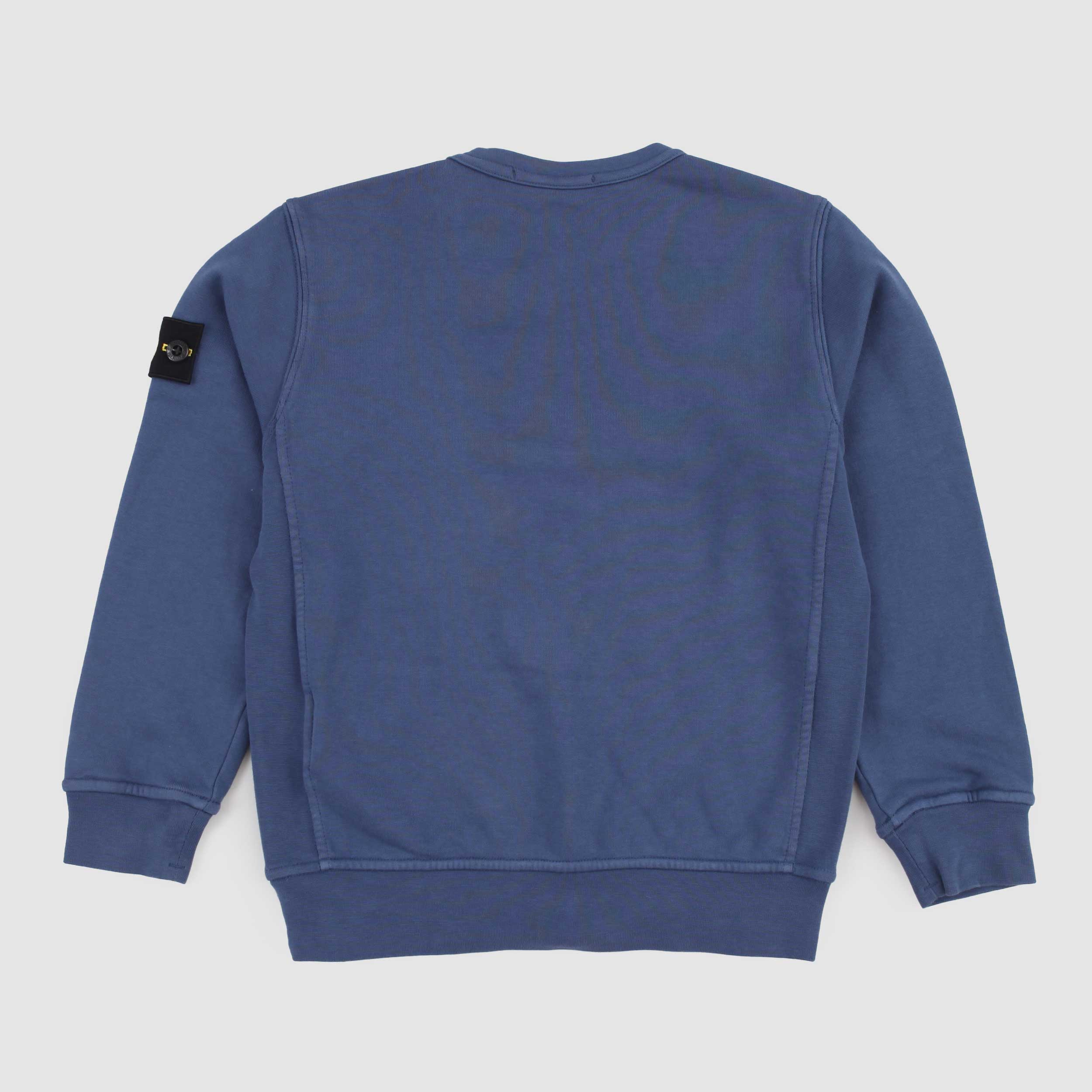 Felpa Girocollo Azzurra Firmata STONE ISLAND