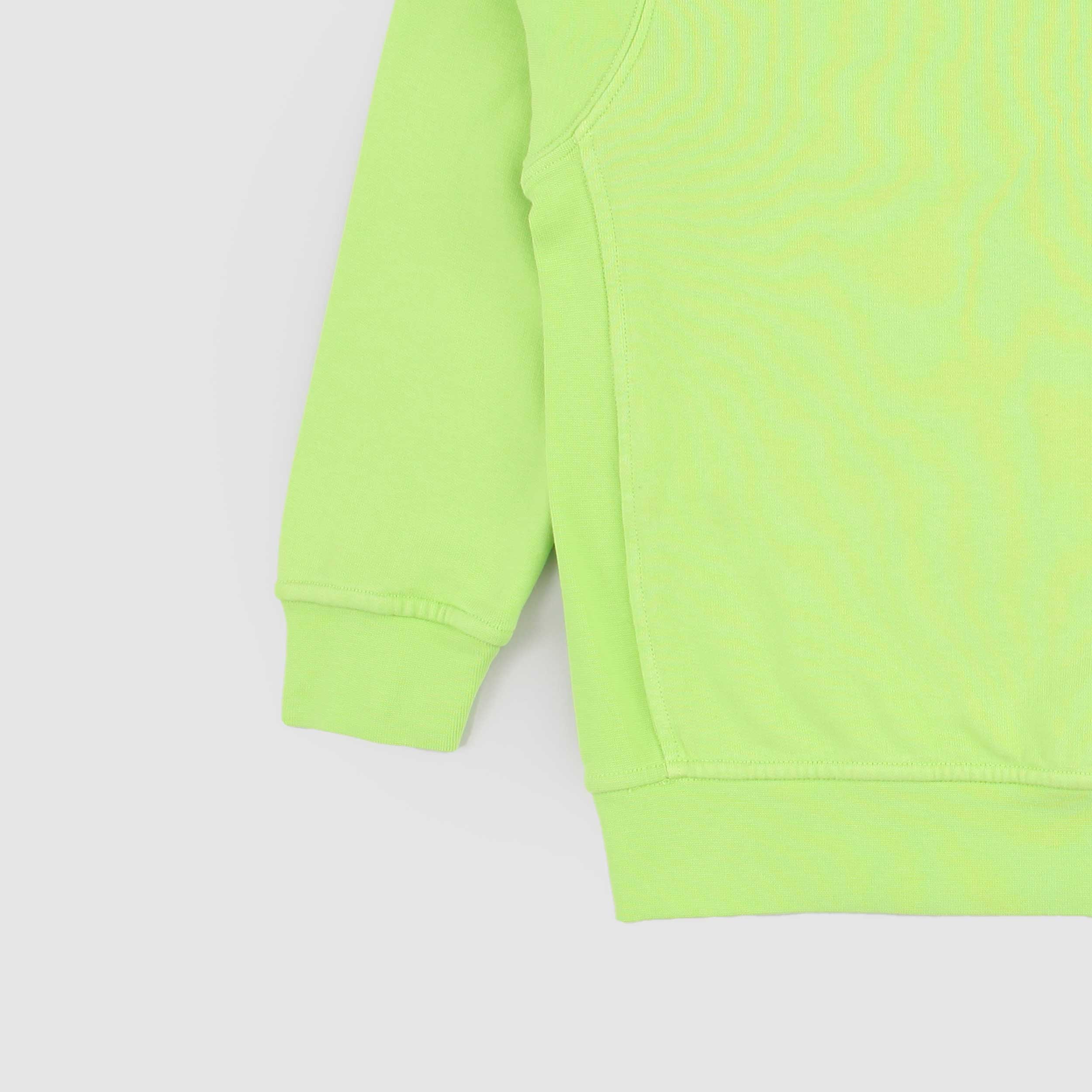 Felpa Girocollo Verde Fluo Firmata STONE ISLAND