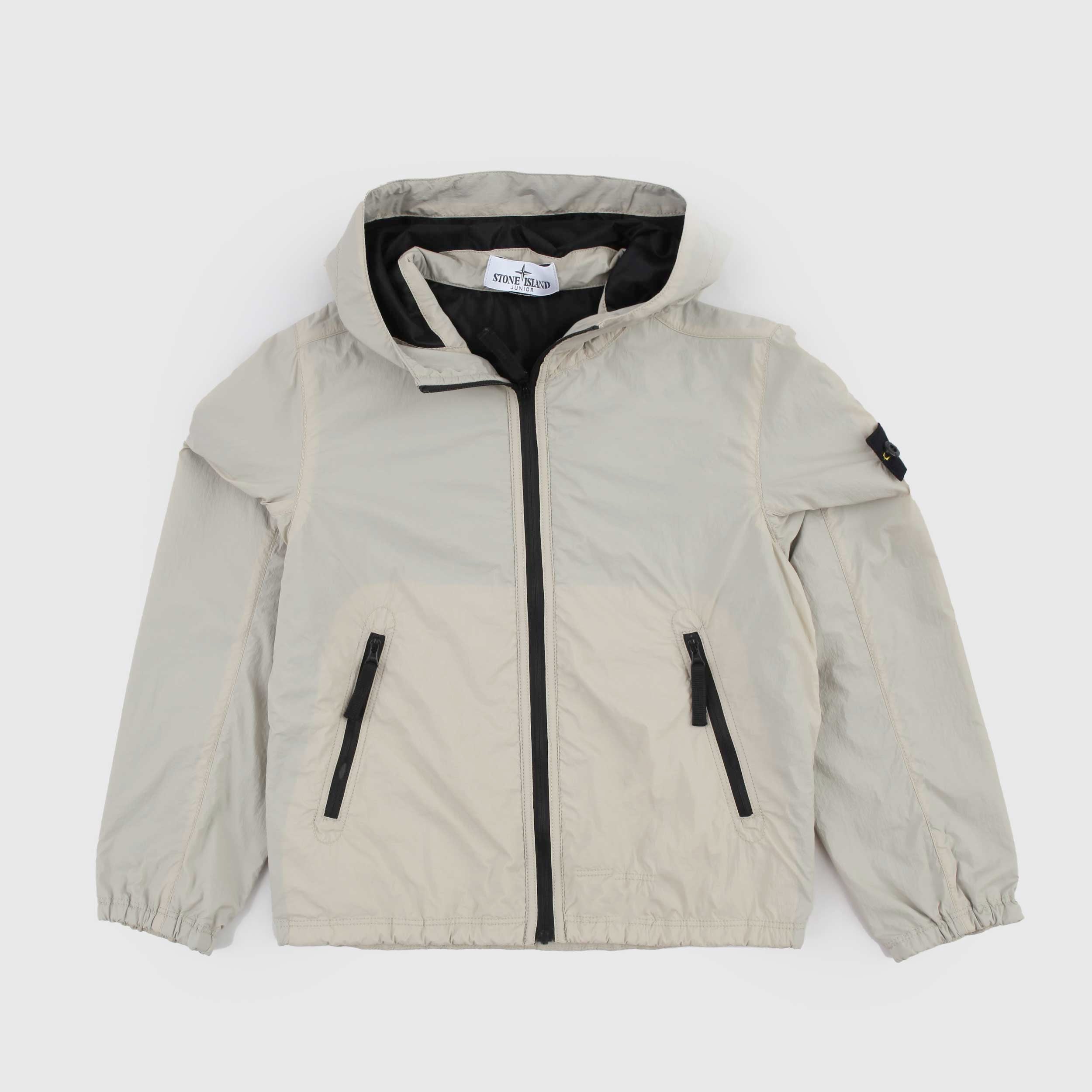 Giubbino Beige con Targhetta Iconica Firmato STONE ISLAND