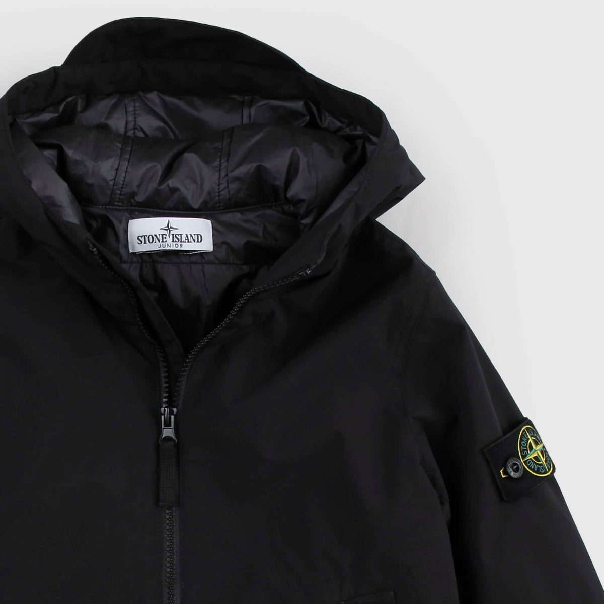 Black Jacket with Patch Logo for Boy STONE ISLAND