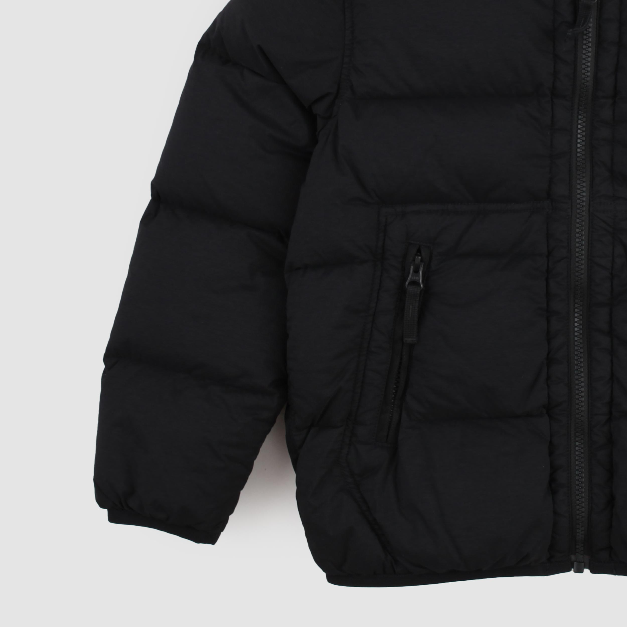 Black Hoodie with Embossed Plate By STONE ISLAND