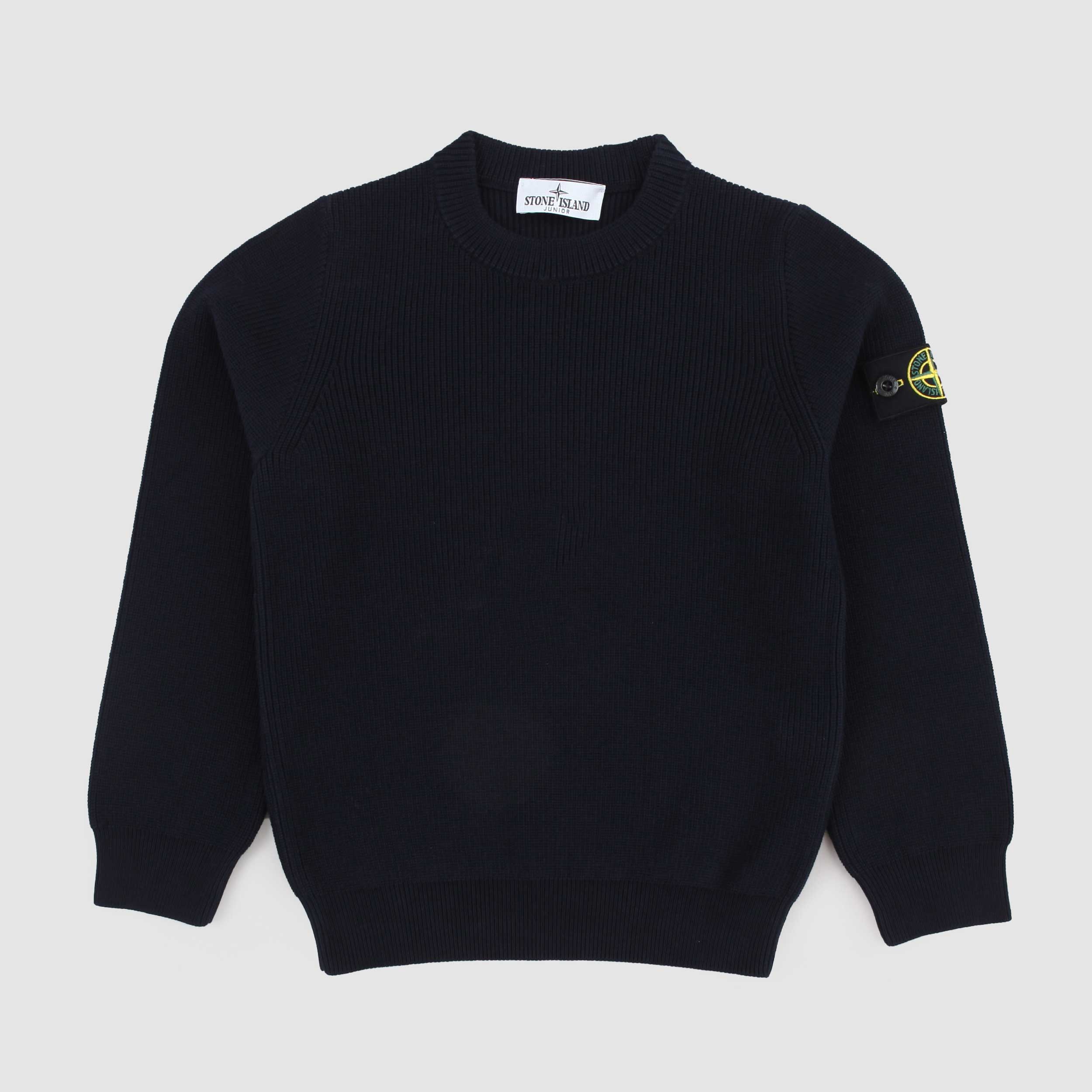 Maglioncino Blu con Logo in Rilievo Firmato STONE ISLAND