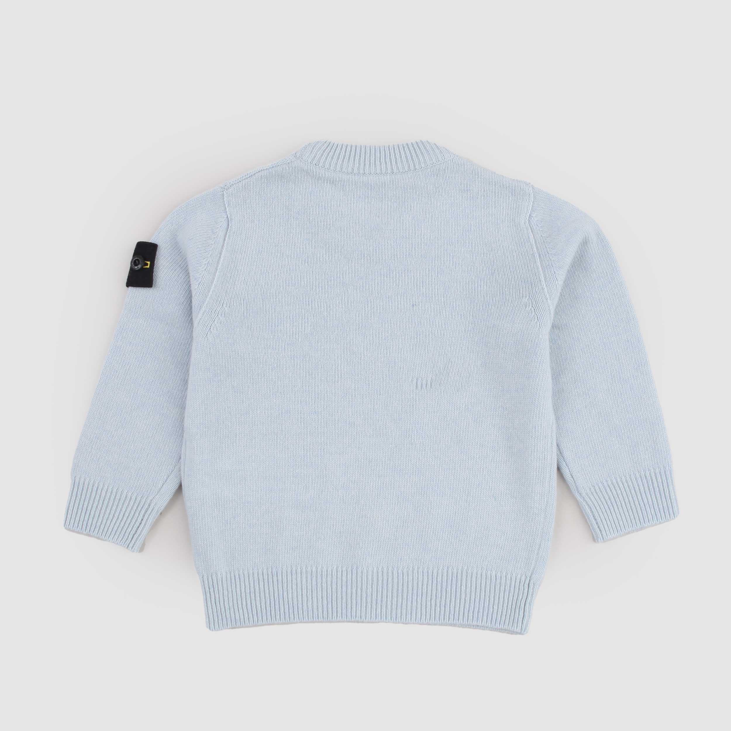 Maglioncino Celeste in Misto Lana e Cashmere By STONE ISLAND
