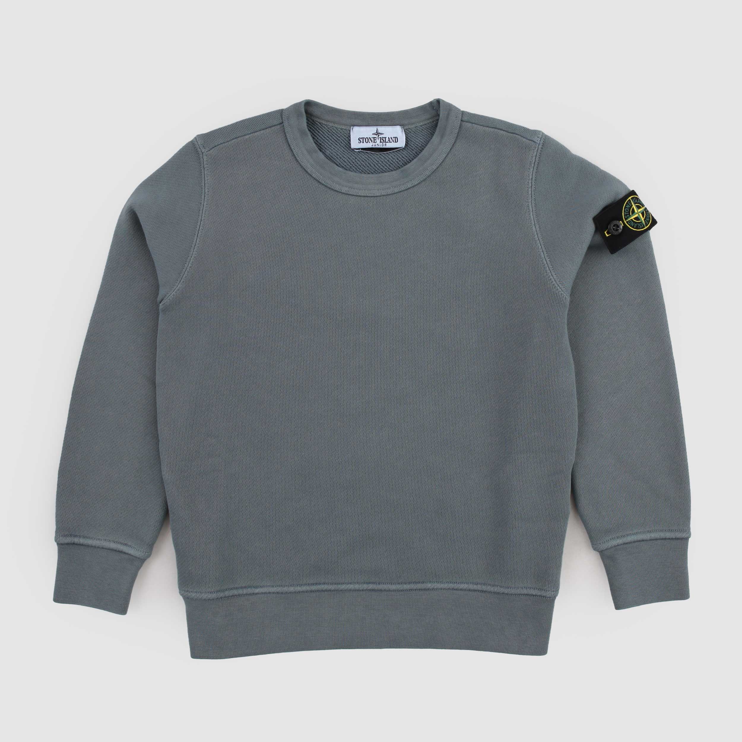 Felpa Petrolio Girocollo per Ragazzo Firmata STONE ISLAND