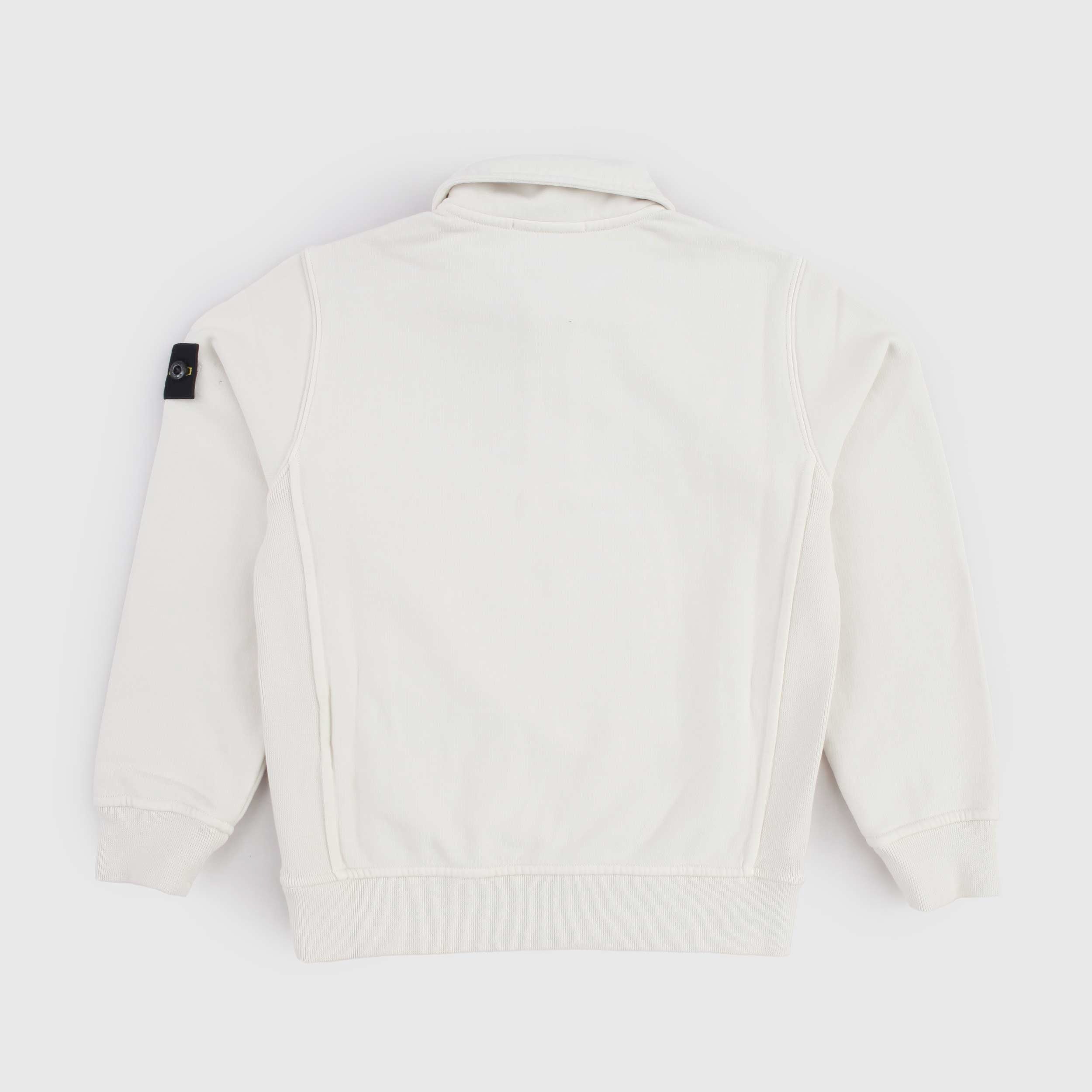 Felpa Latte Modello Polo con Bottoni By STONE ISLAND
