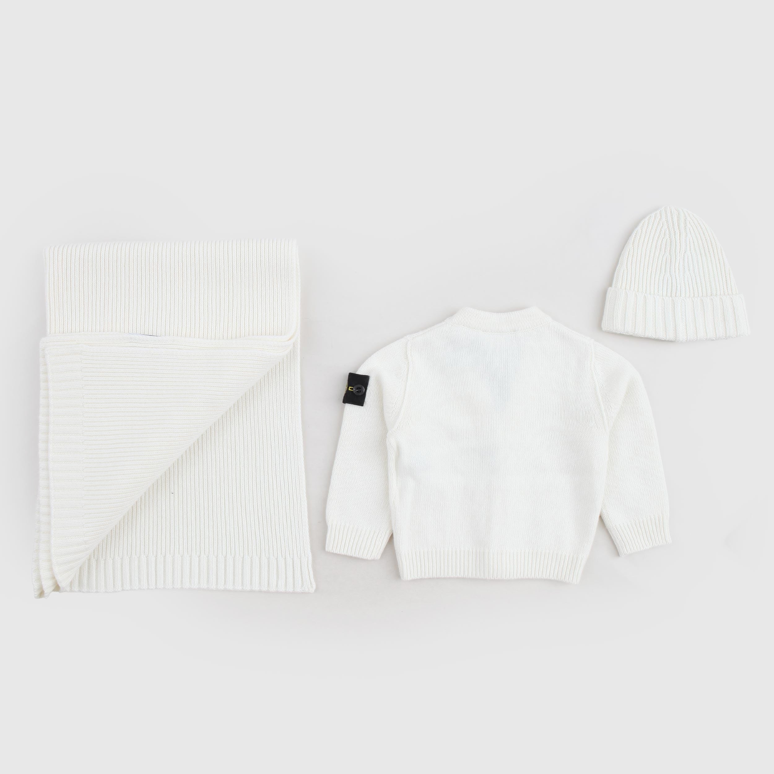 Set Con Copertina, Cappello e Cardigan Firmato STONE ISLAND