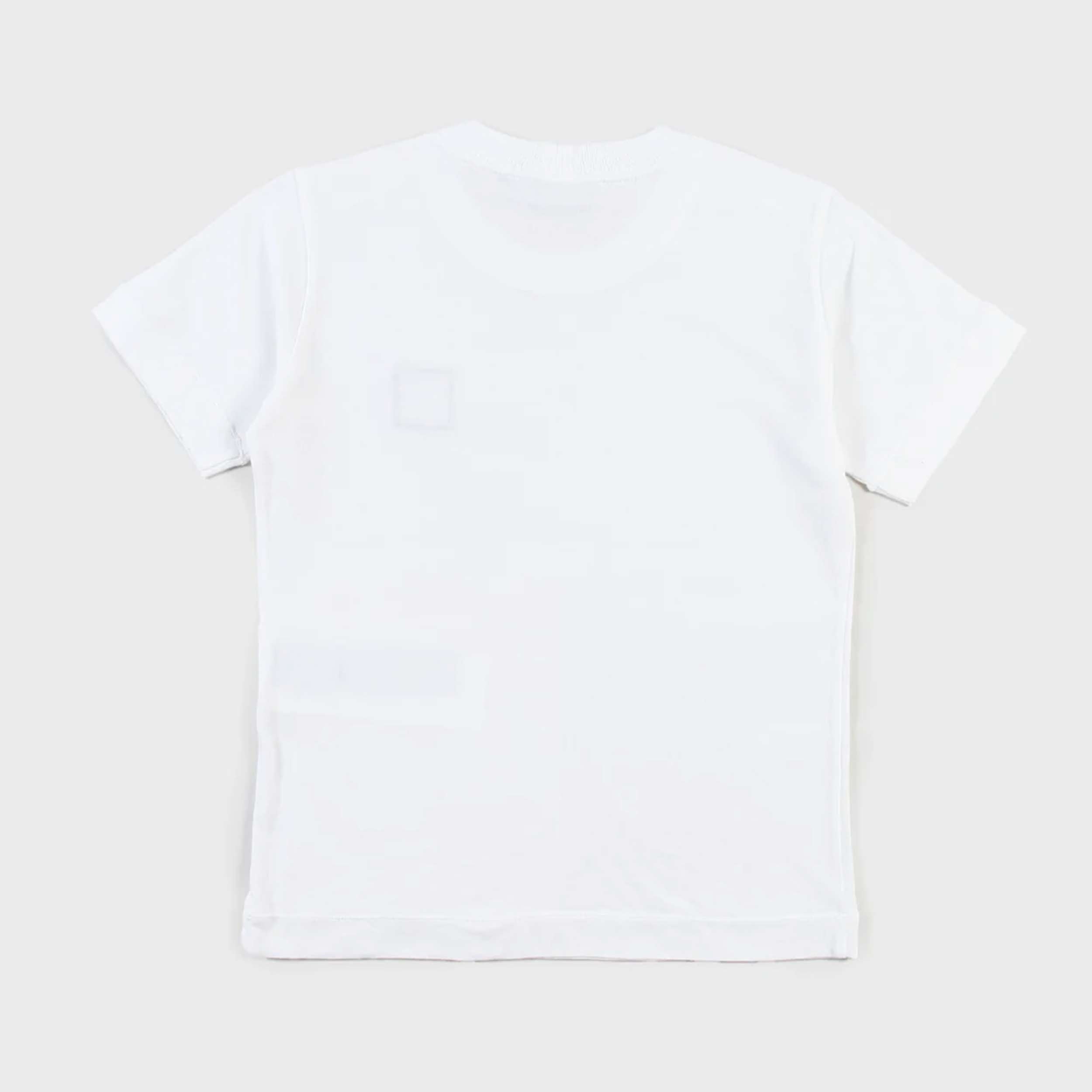 T-shirt Girocollo Bianca con Logo Firmata STONE ISLAND