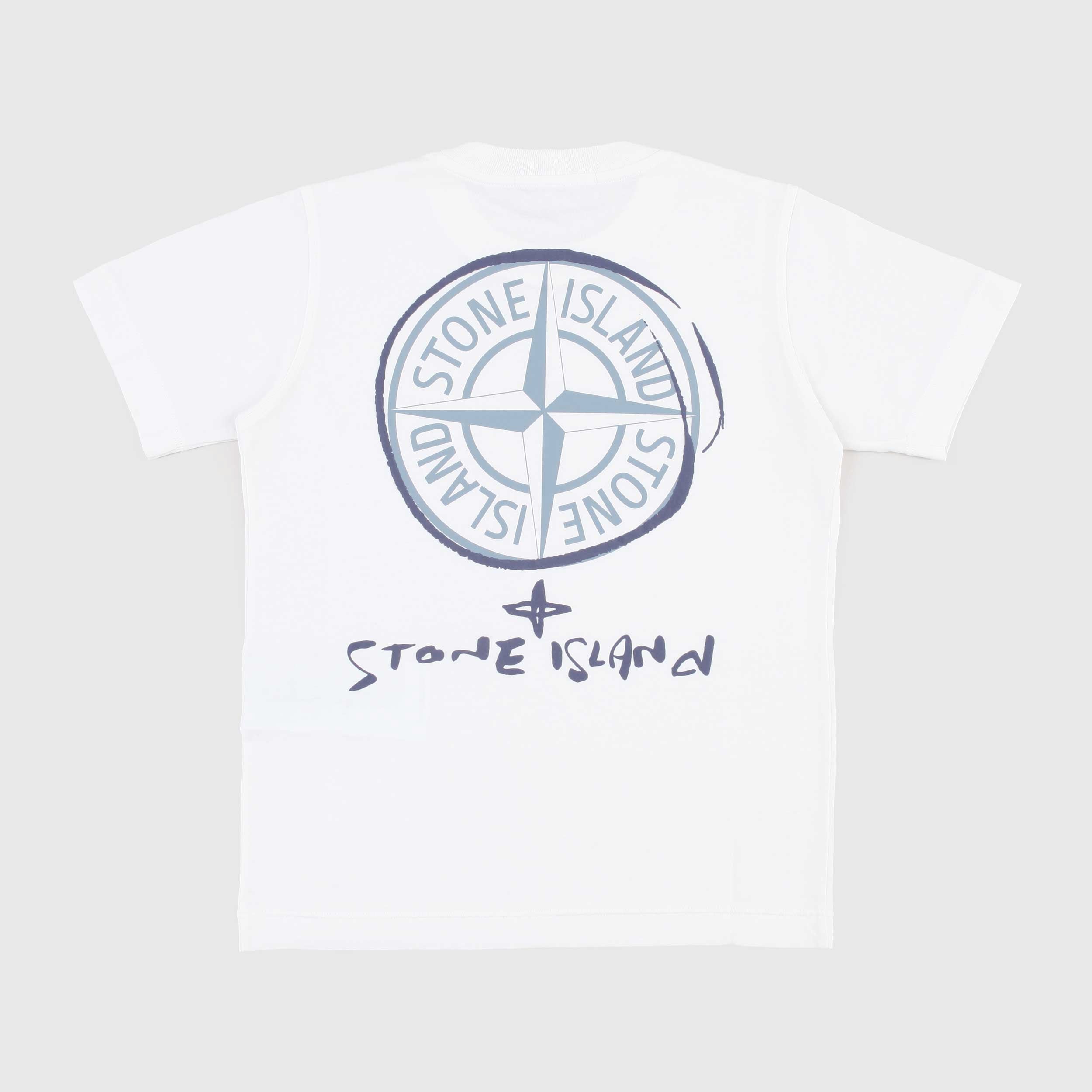 T-shirt Girocollo con Logo sul Retro Firmata STONE ISLAND