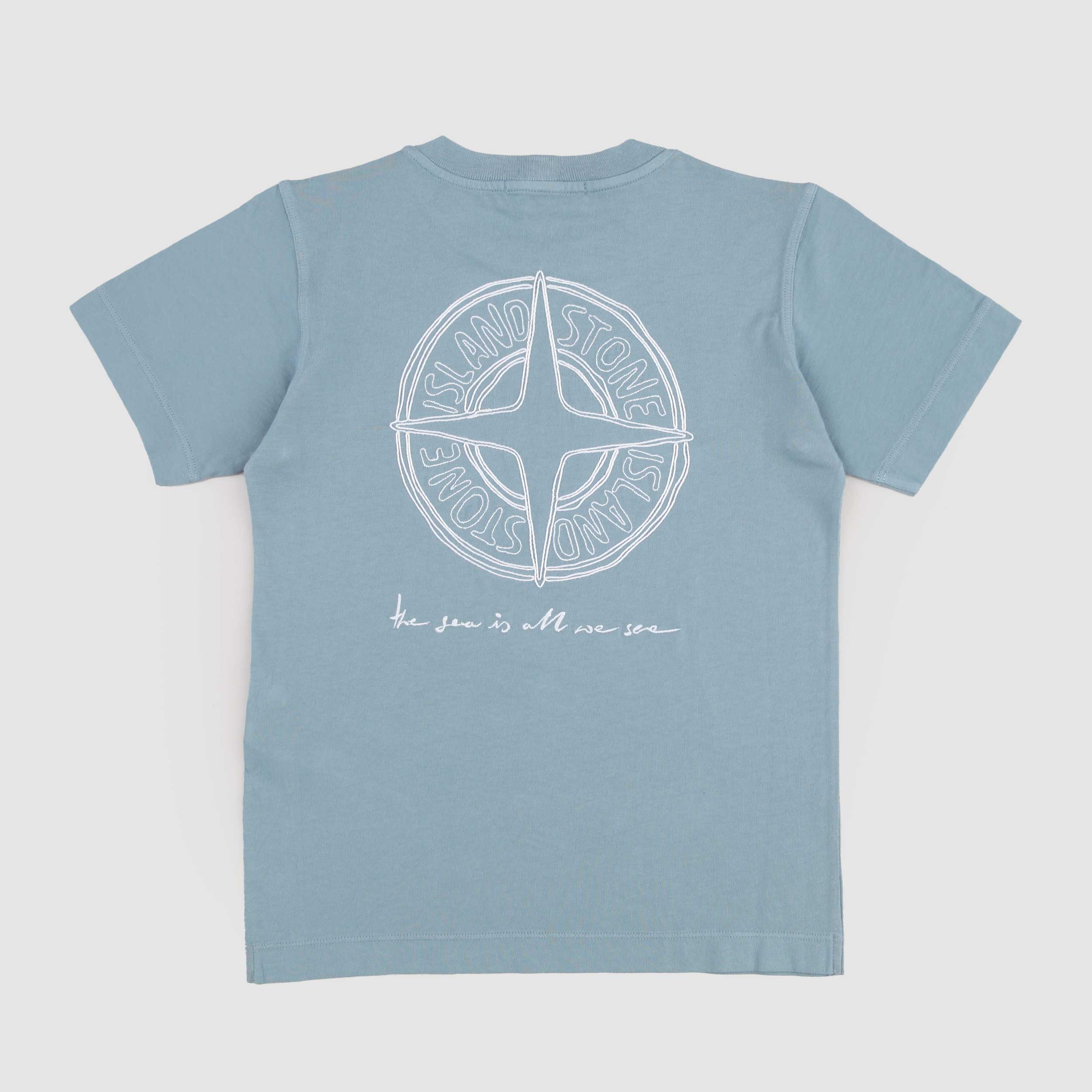 Light Blue T-shirt with White STONE ISLAND Signature