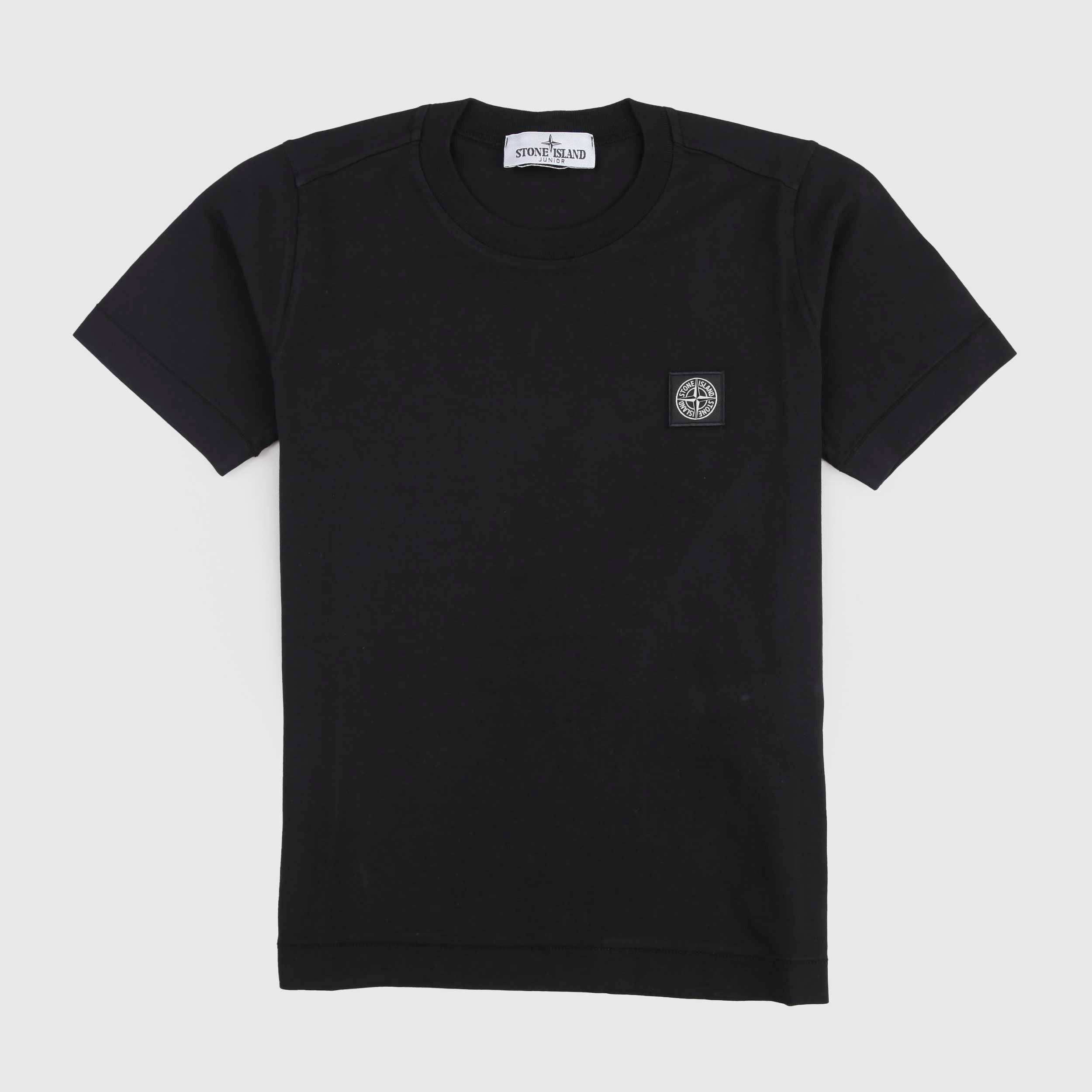 Black T-Shirt with Tonal STONE ISLAND Signature Tag