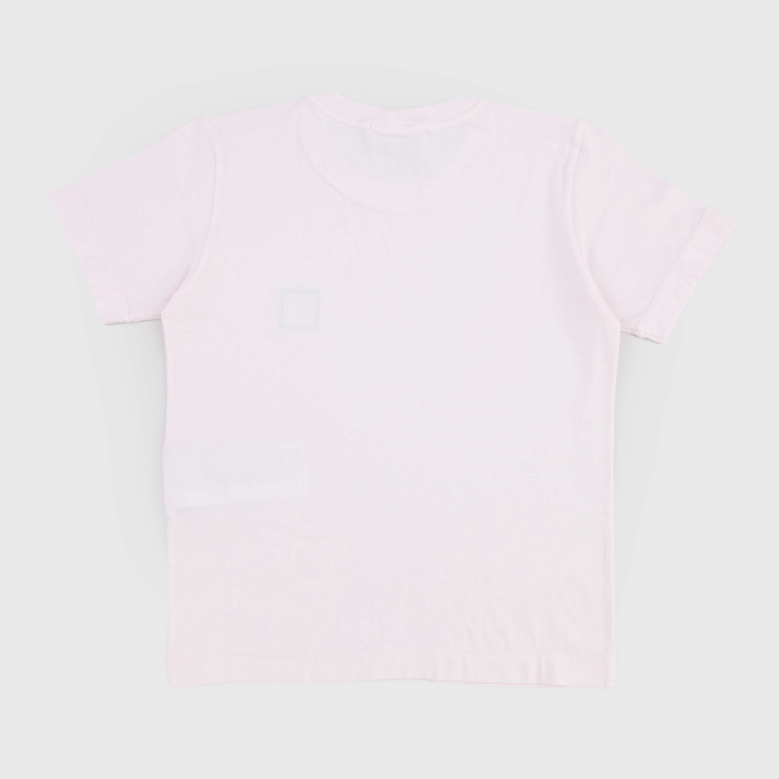 Pink T-shirt with Black STONE ISLAND Logo Patch