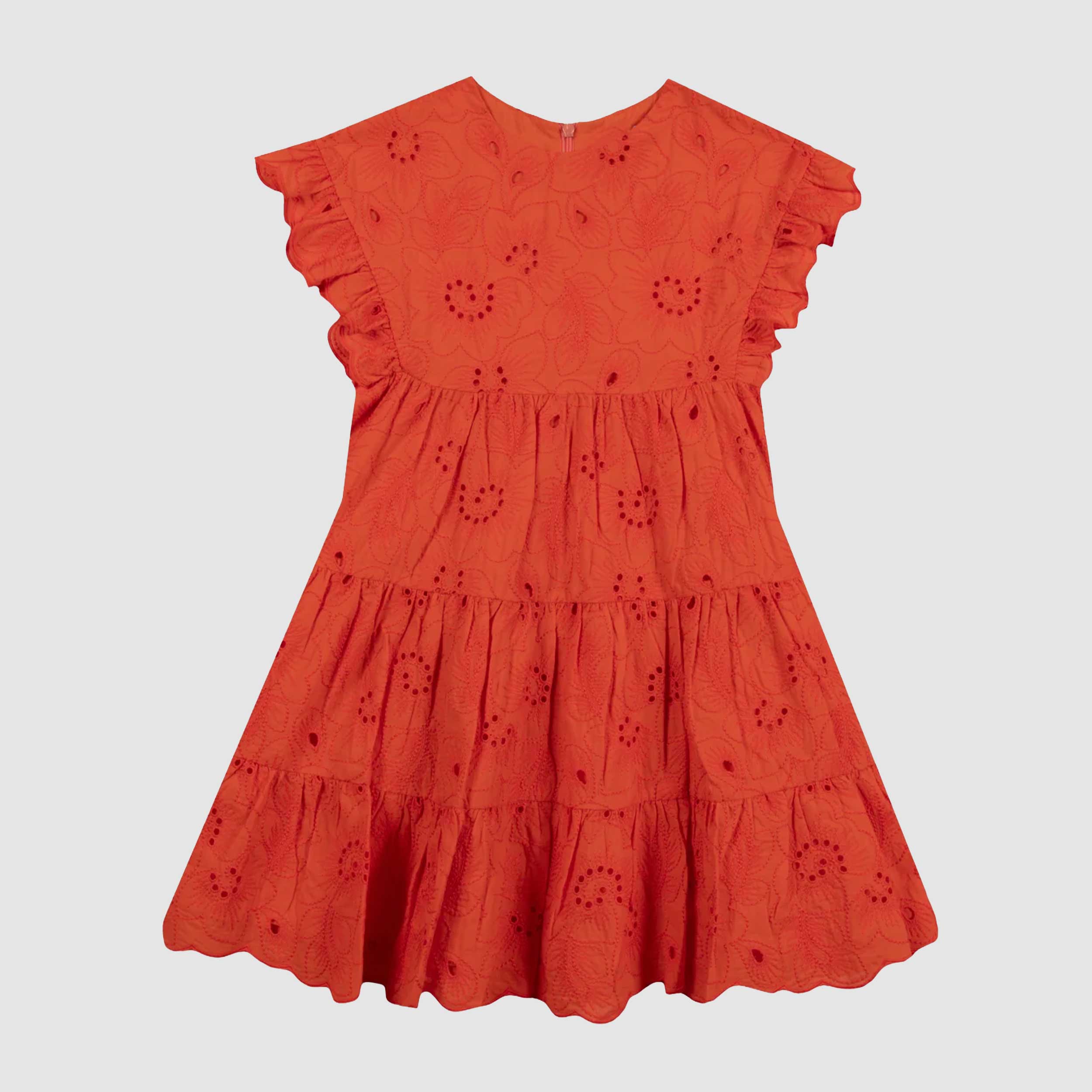 Abito Arancione Tessuto Sangallo Firmato TARTINE ET CHOCOLAT