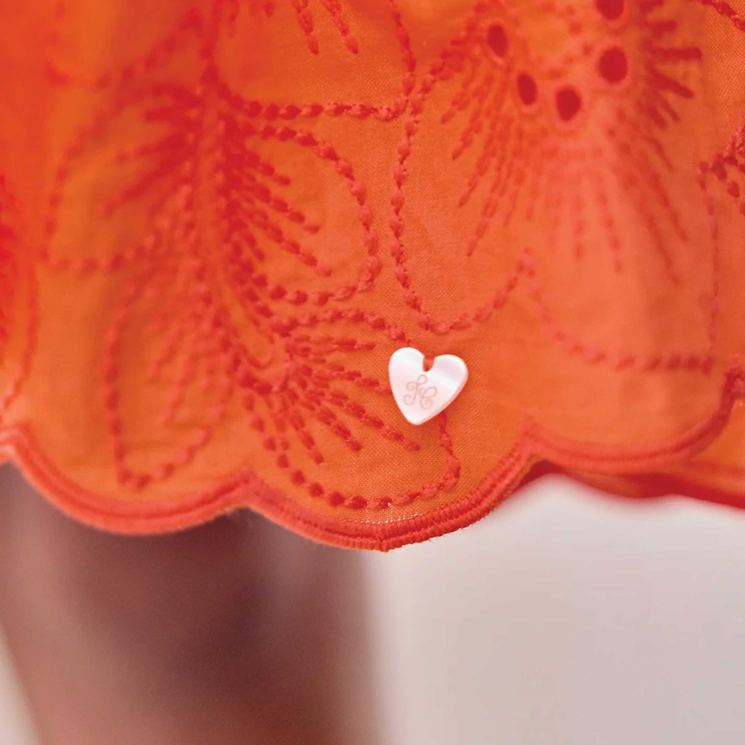 Orange Dress in Sangallo Fabric by TARTINE ET CHOCOLAT