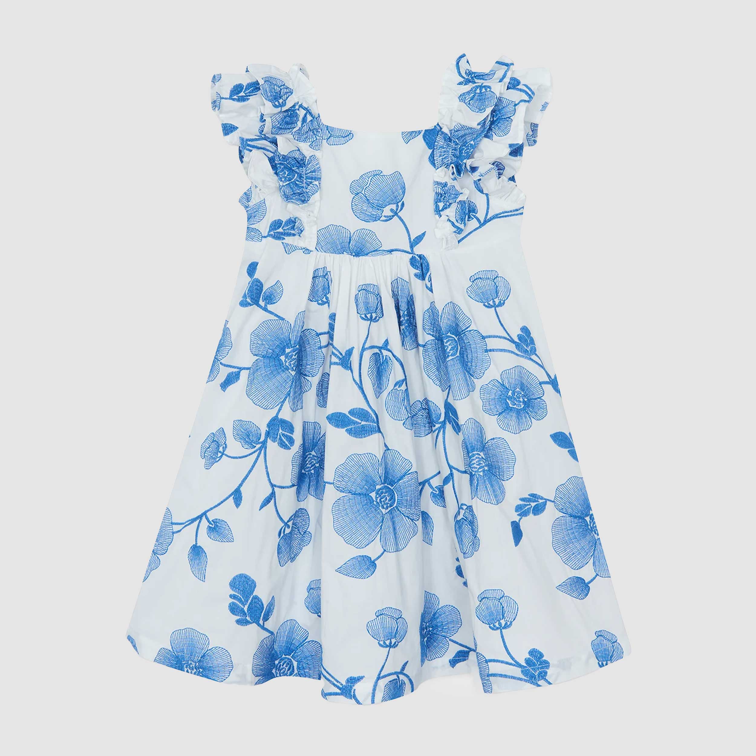 Abito Fantasia Bianco e Celeste Firmato TARTINE ET CHOCOLAT