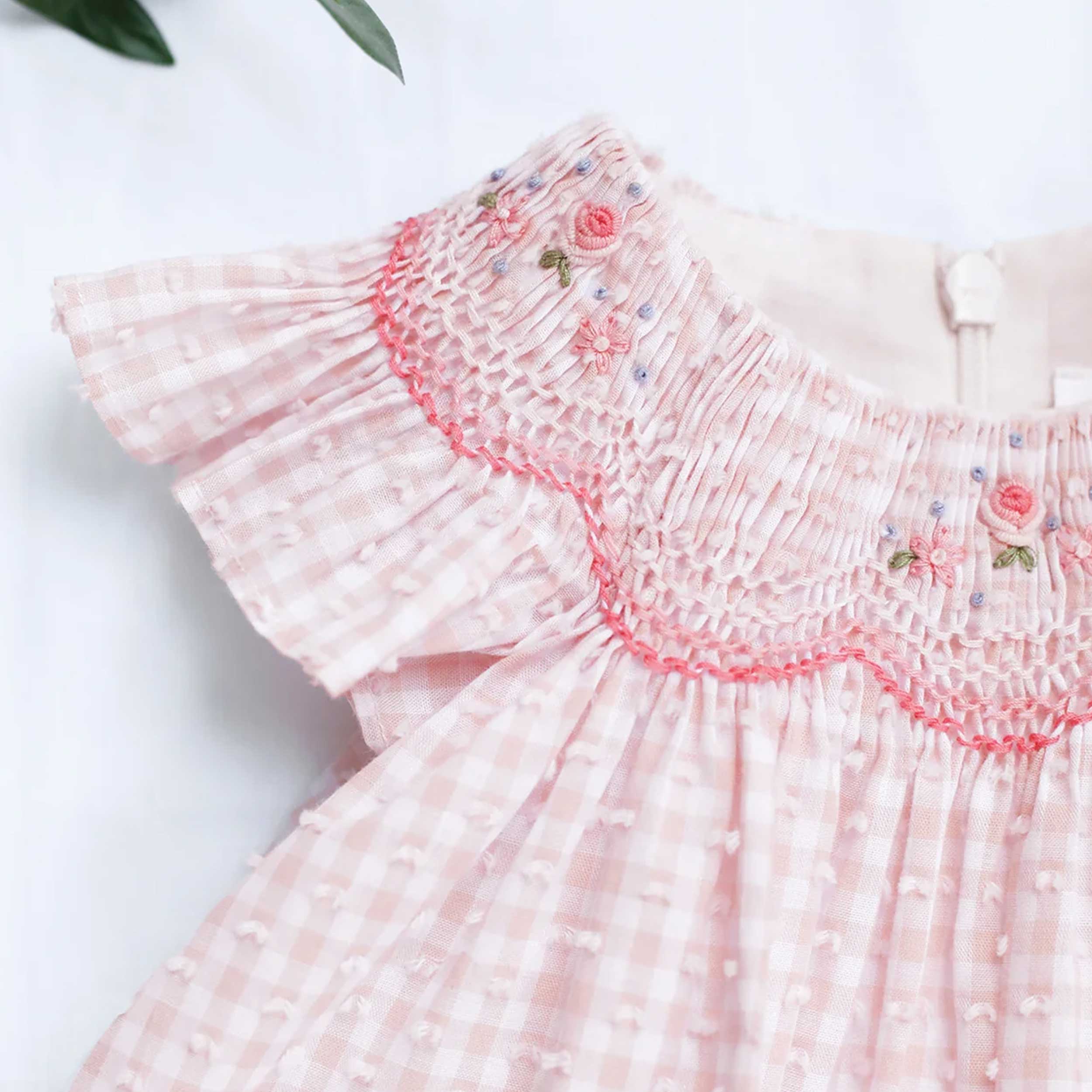 Abito Salmone con Punto Smock Firmato TARTINE ET CHOCOLAT