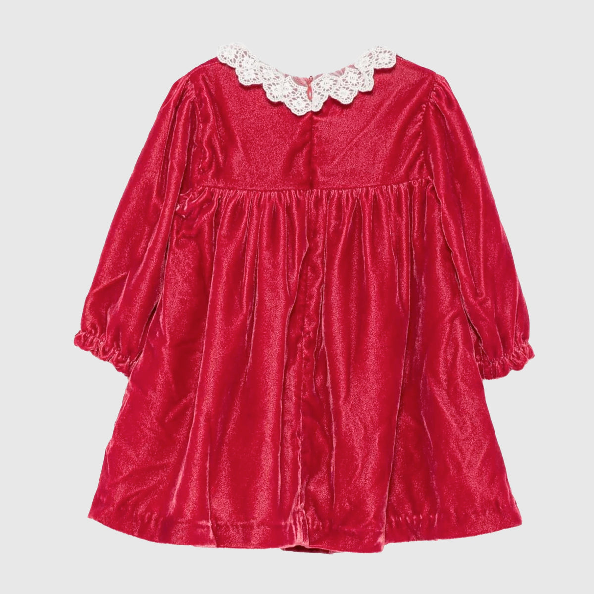 TARTINE ET CHOCOLAT Red Velvet Lace Baby Dress