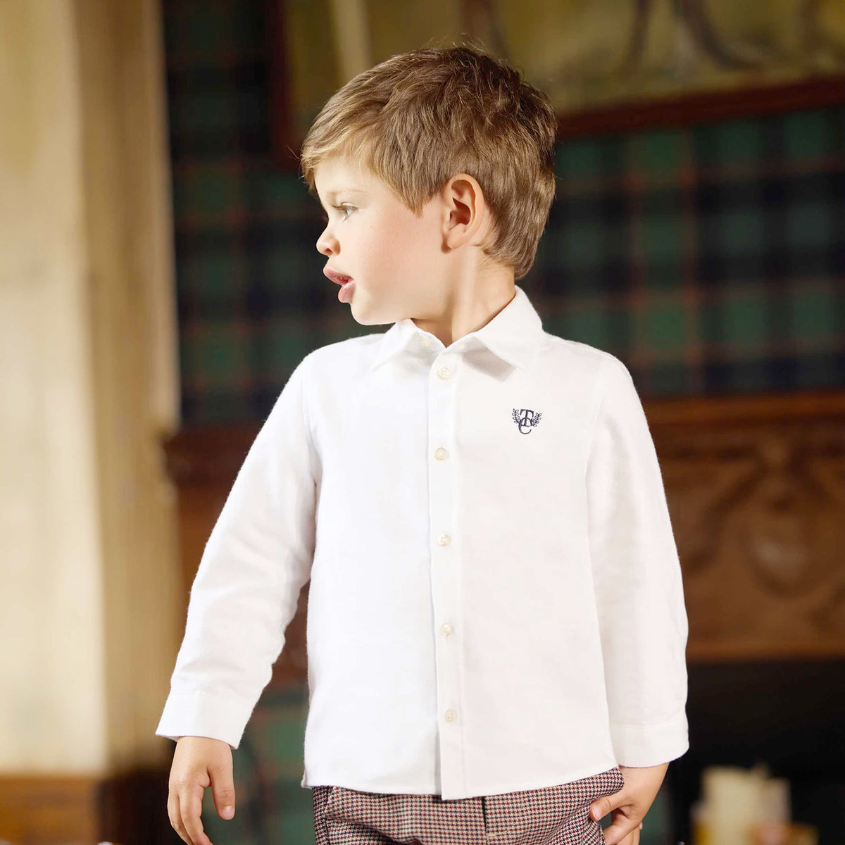 Camicia Bianca con Ricamo Logo per Neonato TARTINE ET CHOCOLAT