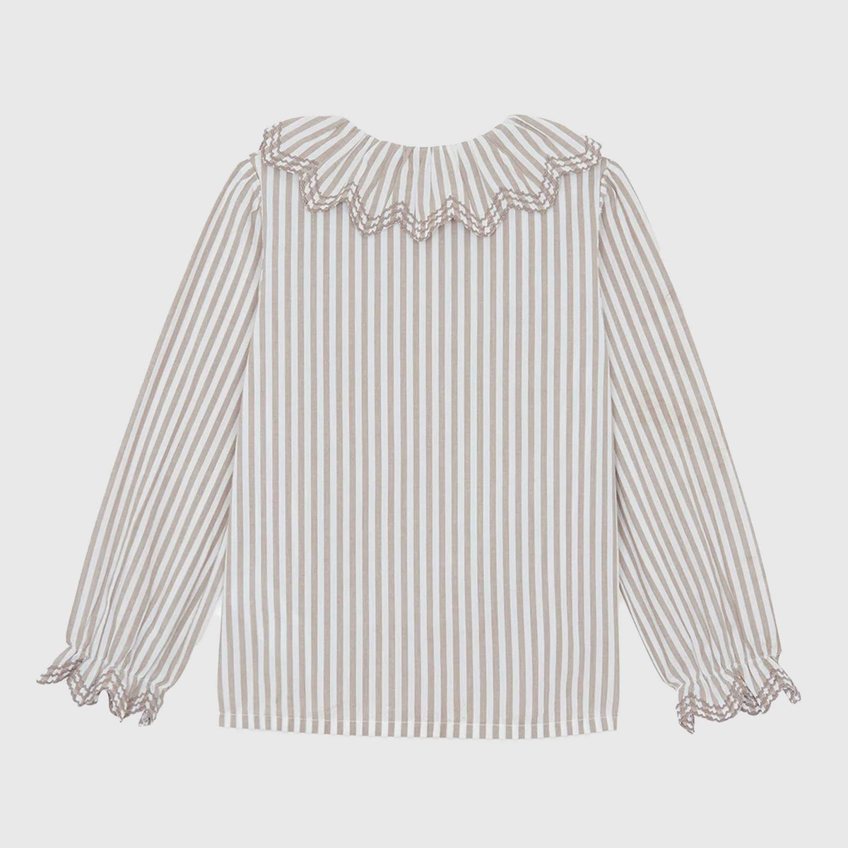Camicetta Beige a Righe con Volant per Bambine TARTINE ET CHOCOLAT