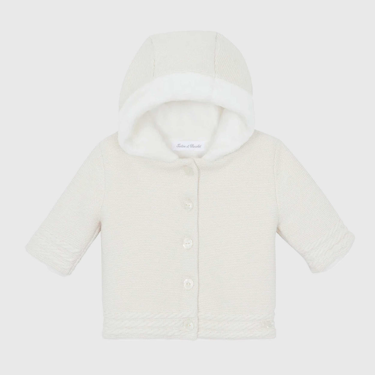 TARTINE ET CHOCOLAT Hooded White for Newborns