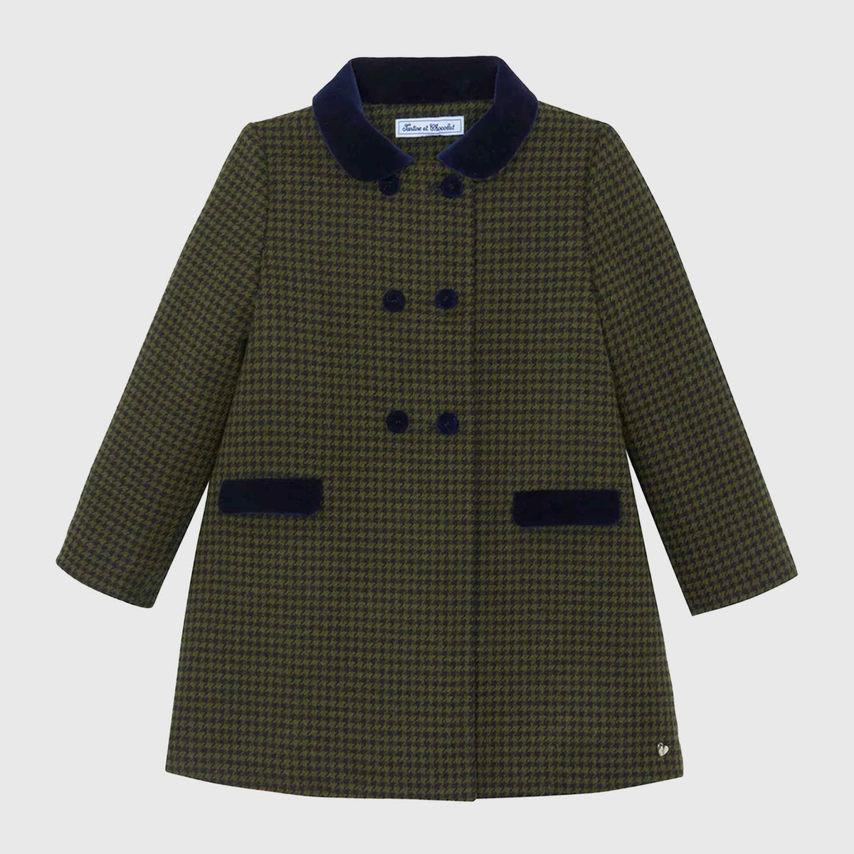 Cappotto Olivia Motivo Pied de Poule per Bambine TARTINE ET CHOCOLAT