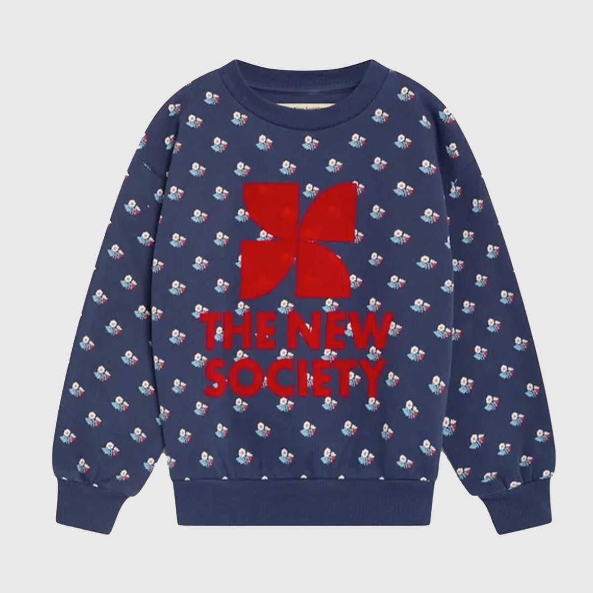Blue Floral Print Sweatshirt for Girls by THE NEW SOCIETY