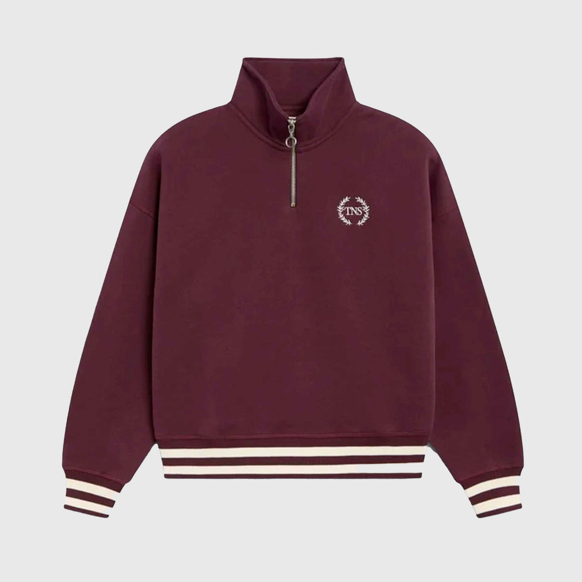 Felpa Bordeaux con Mezza Zip per Ragazza by THE NEW SOCIETY