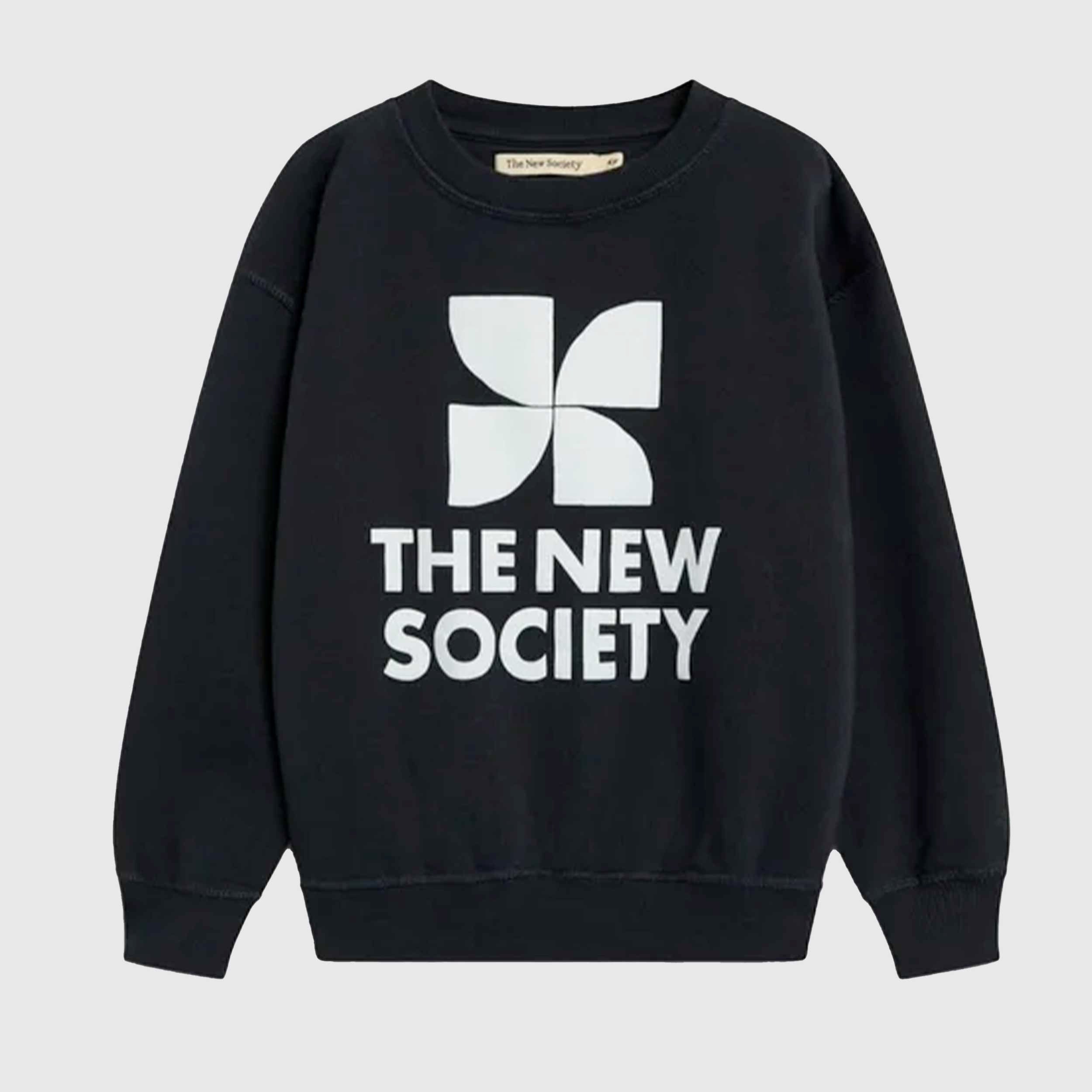 Felpa Nera a Manica Lunga per Ragazza by THE NEW SOCIETY