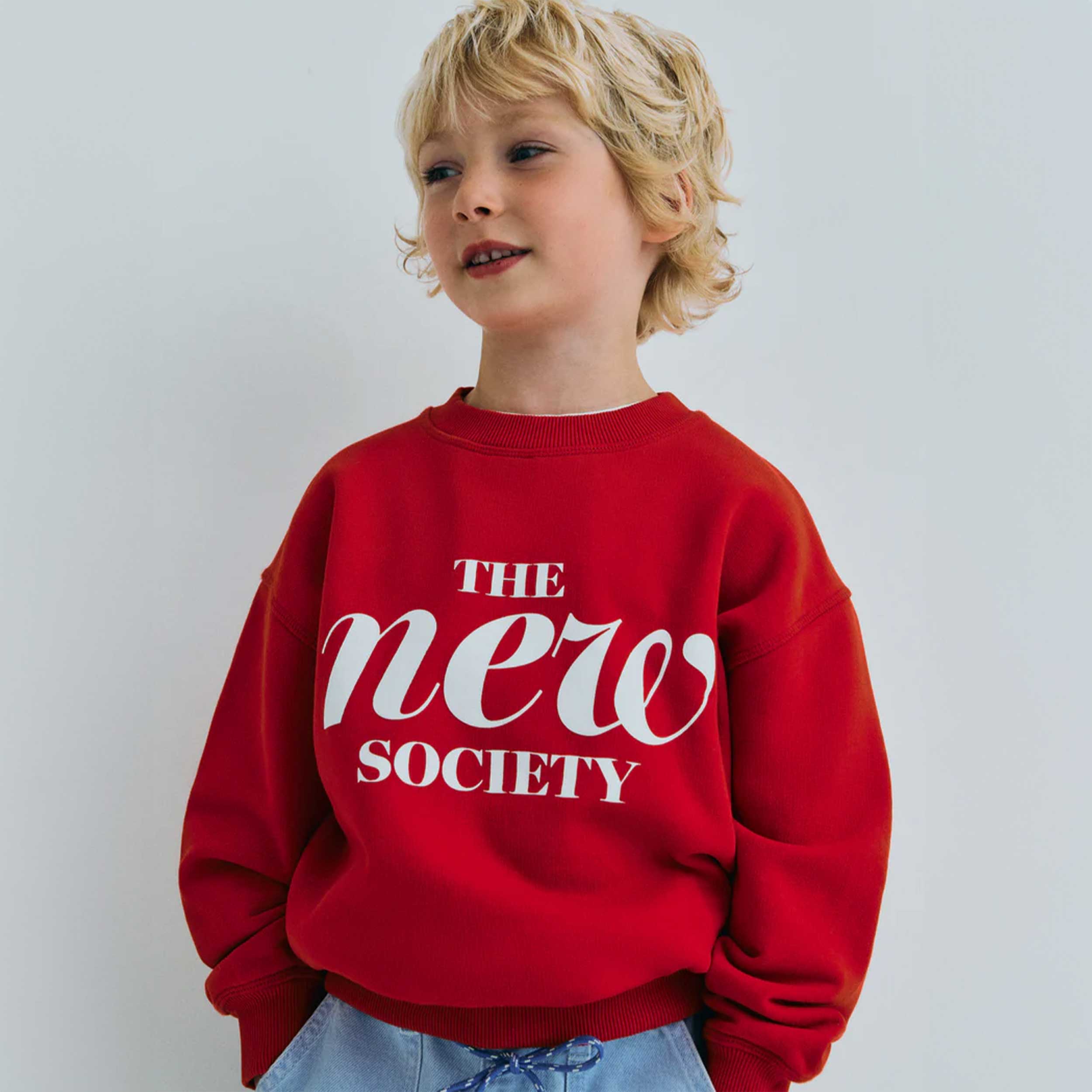 Felpa Maca Rosso Tulipano Firmata THE NEW SOCIETY