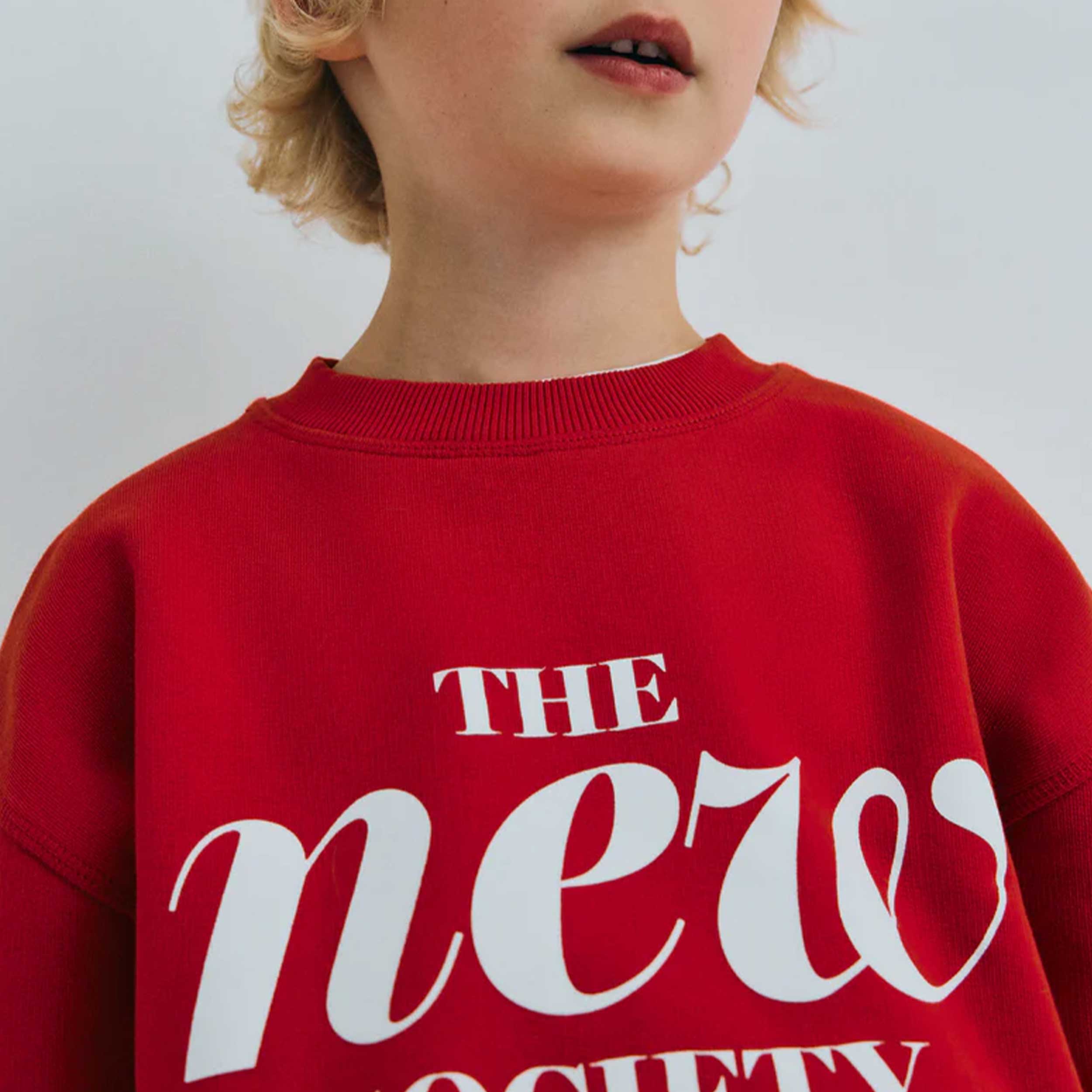 Felpa Maca Rosso Tulipano Firmata THE NEW SOCIETY