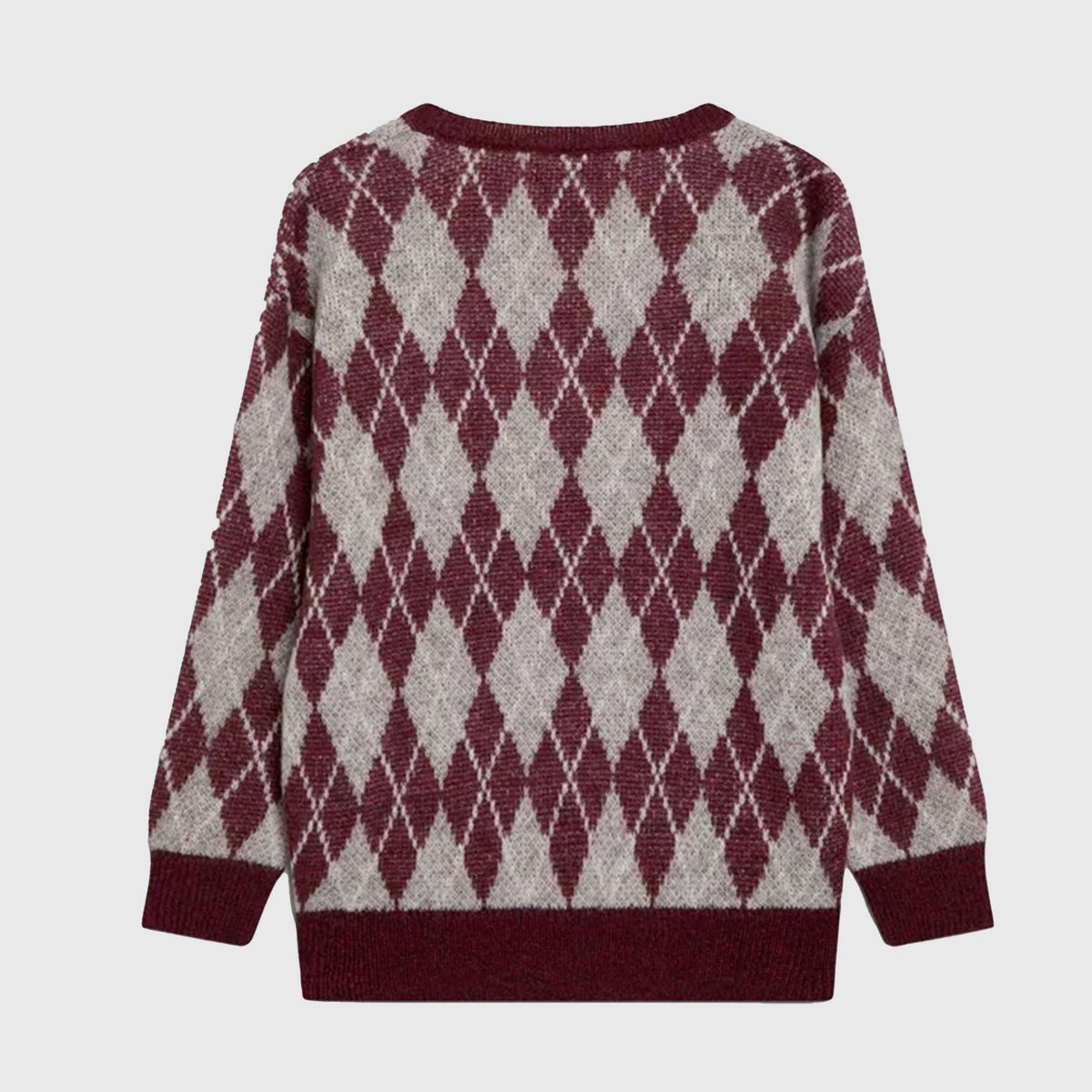 Pullover a V Bordeaux e Grigio per Ragazza by THE NEW SOCIETY