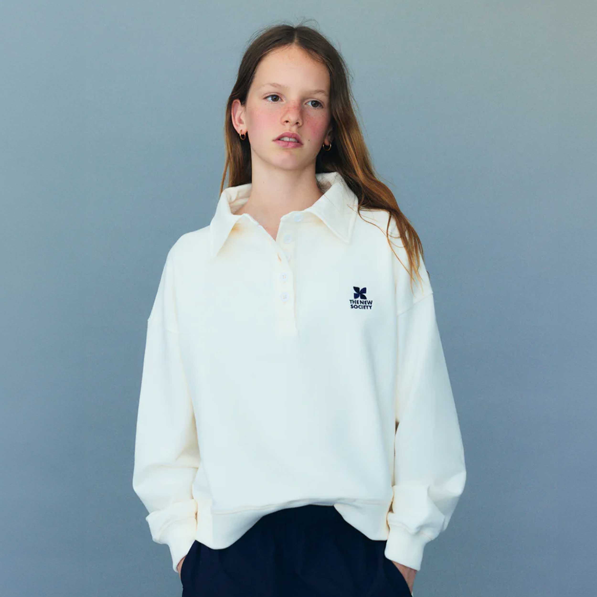 Polo Bianca Teenager in Ecru Firmata THE NEW SOCIETY