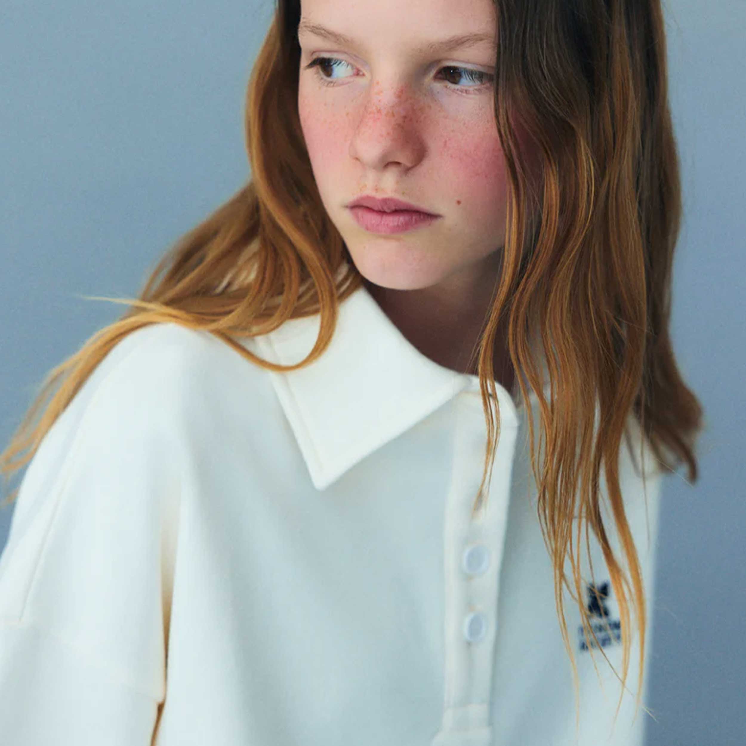 Polo Bianca Teenager in Ecru Firmata THE NEW SOCIETY